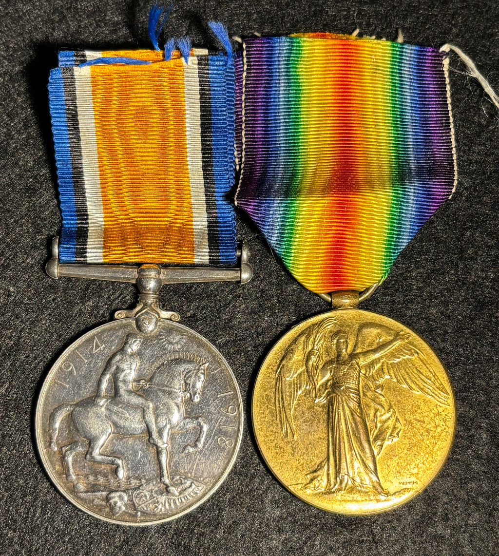 WW1 medal pair - British War Medal & Victory Medal - Private JOHN CAMBRIDGE - King's Liverpool Regiment