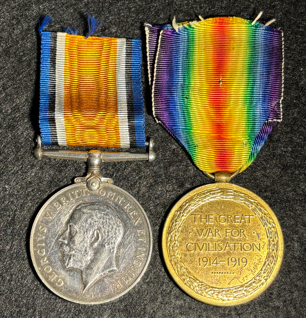 WW1 medal pair - British War Medal & Victory Medal - Private JOHN CAMBRIDGE - King's Liverpool Regiment