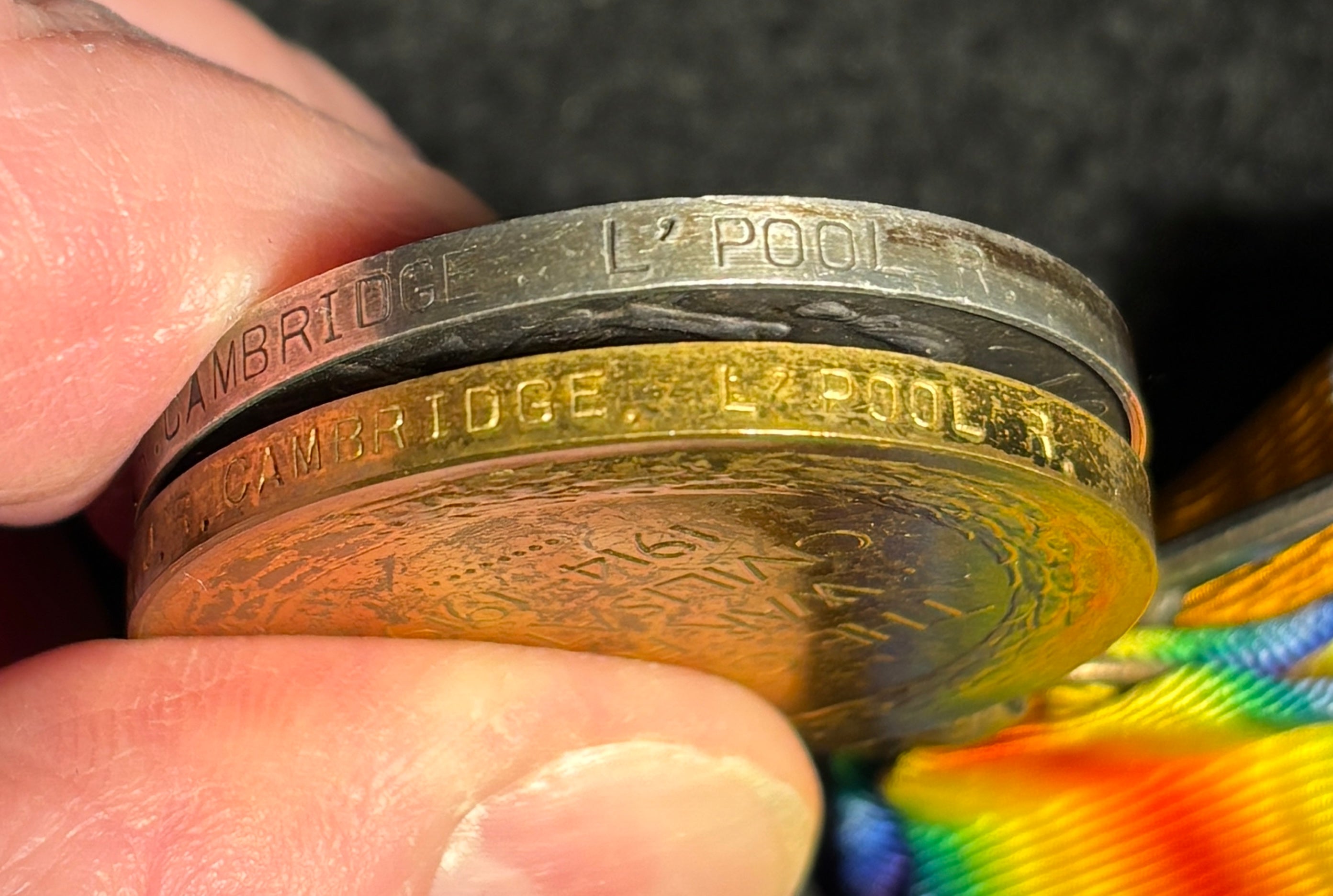 WW1 medal pair - British War Medal & Victory Medal - Private JOHN CAMBRIDGE - King's Liverpool Regiment