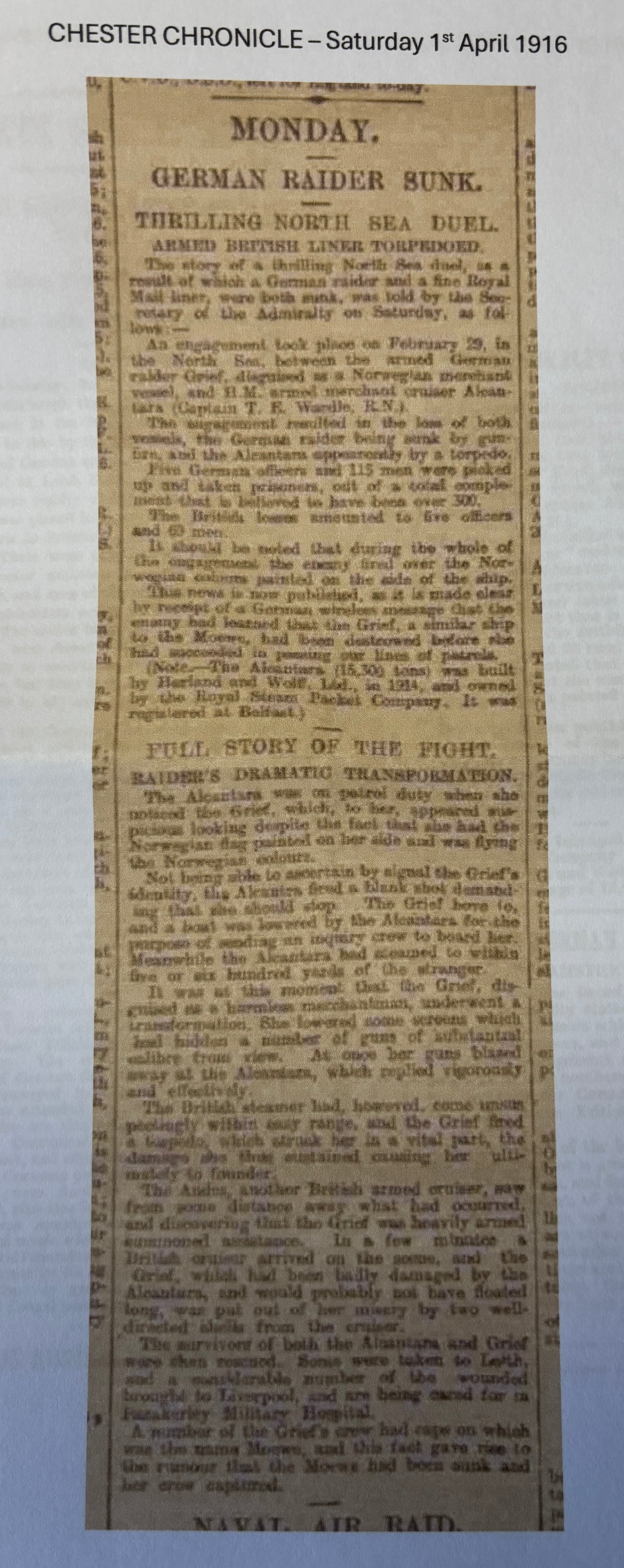 WW1 British War Medal - ALFRED GEORGE WALKER - Mercantile Fleet Auxiliary (MFA) – Believed to be a survivor of RMS / HMS ALCANTARA