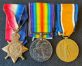 WW1 medal trio - 1914-15 Star, British War medal & Victory Medal – Private JOSEPH WARRINGTON - Manchester Regiment – GALLIPOLI Campaign