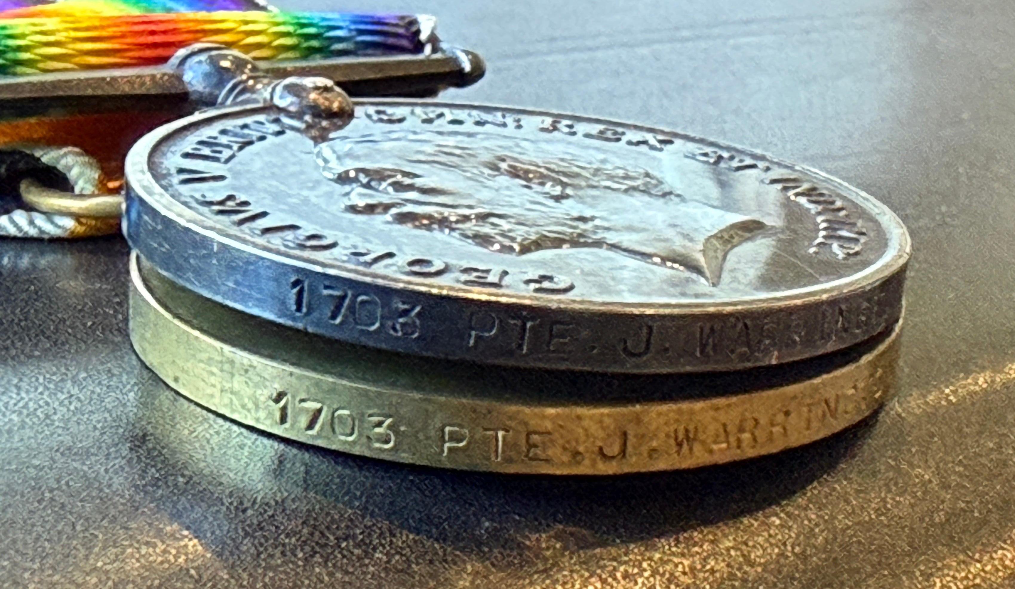 WW1 medal trio - 1914-15 Star, British War medal & Victory Medal – Private JOSEPH WARRINGTON - Manchester Regiment – GALLIPOLI Campaign