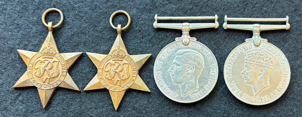 WW2 privately named medal group x 4 – 1939-1945 Star, Africa Star, Defence Medal & War Medal 1939-1945 – 2nd Lieutenant KENNETH GREER HOPWOOD – Lincolnshire Regiment