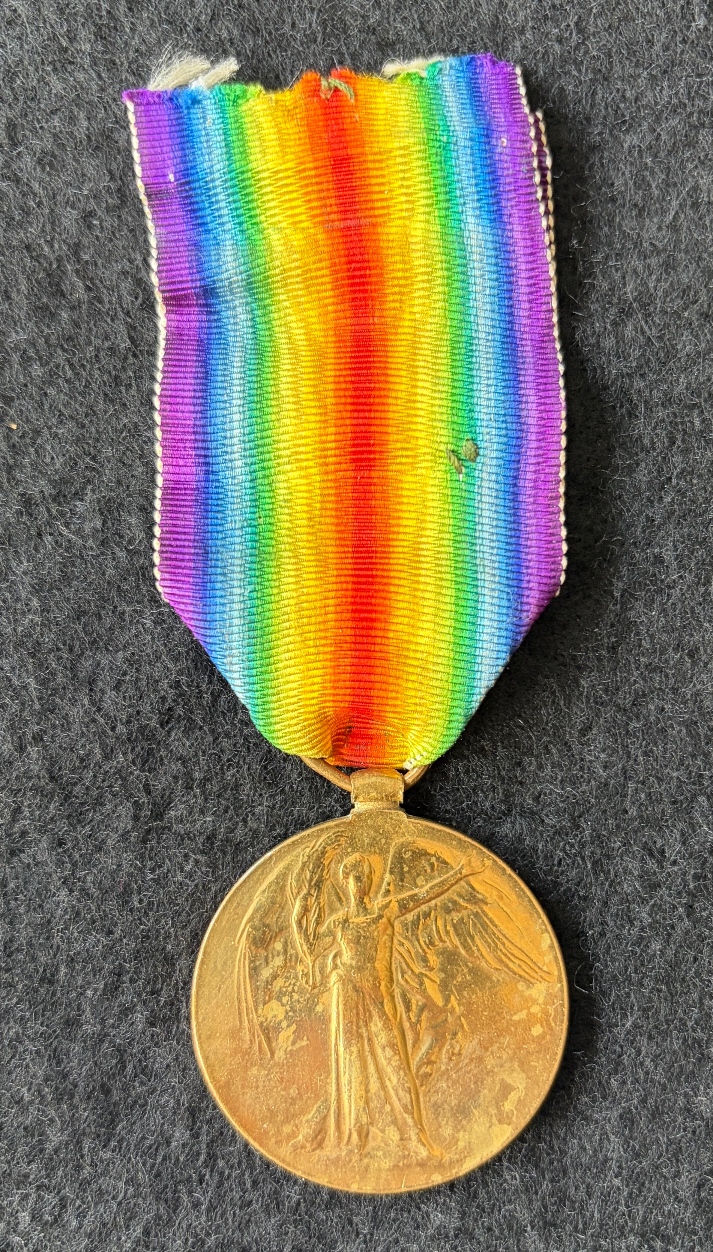 WW1 Victory Medal (Single medal only) awarded to Private ARTHUR VARLEY of the 7th (Service) Battalion Lincolnshire Regiment – Wounded in action in France two days before ‘Armistice’