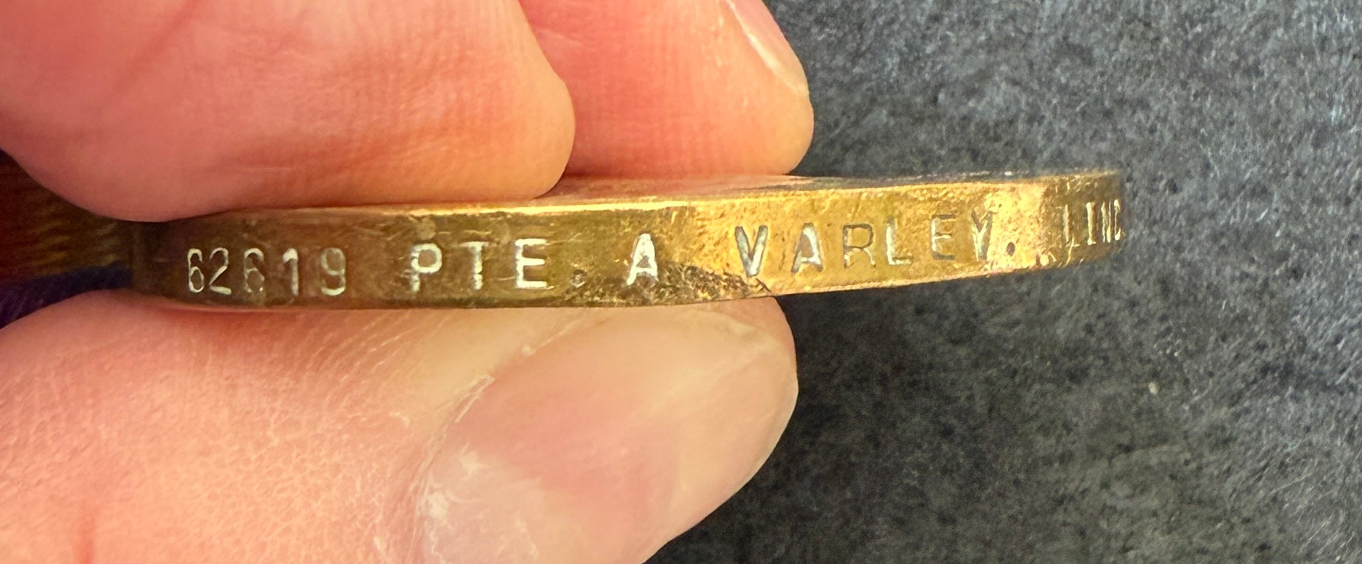WW1 Victory Medal (Single medal only) awarded to Private ARTHUR VARLEY of the 7th (Service) Battalion Lincolnshire Regiment – Wounded in action in France two days before ‘Armistice’