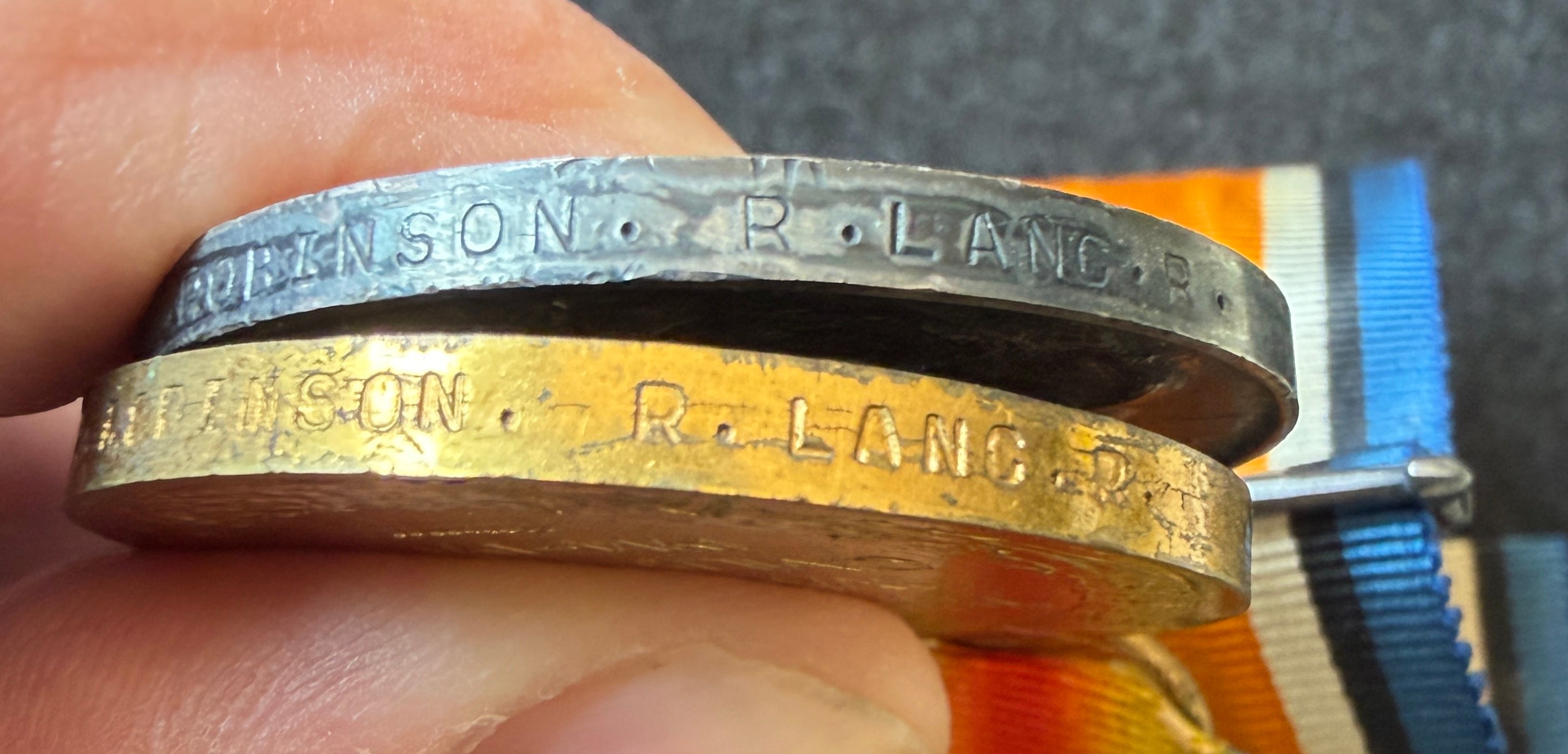 WW1 Medal pair – British War Medal & Victory Medal - awarded to Private JOSEPH ROBINSON of the King’s Own Royal Lancaster Regiment, later Labour Corps