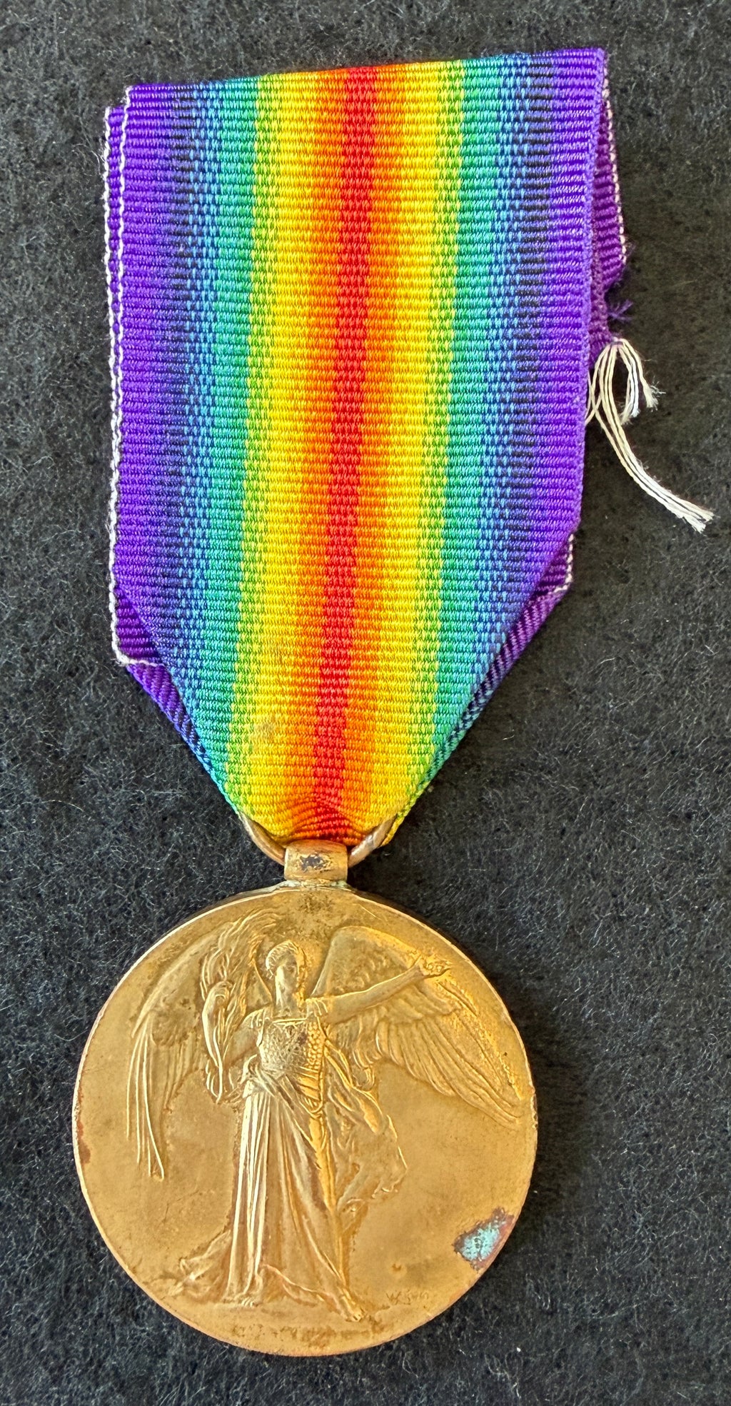 WW1 Victory Medal (Single medal only) awarded to Private THOMAS HENRY GROVER of the 7th Bn West Yorkshire Regiment, the ‘Leeds Rifles’ - KIA opening phase (first 24 hours) Battle of the Somme