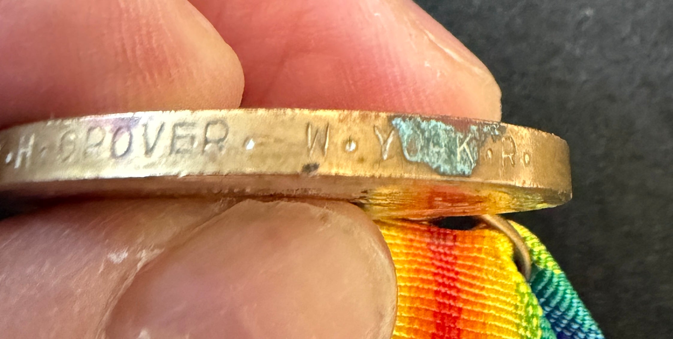 WW1 Victory Medal (Single medal only) awarded to Private THOMAS HENRY GROVER of the 7th Bn West Yorkshire Regiment, the ‘Leeds Rifles’ - KIA opening phase (first 24 hours) Battle of the Somme