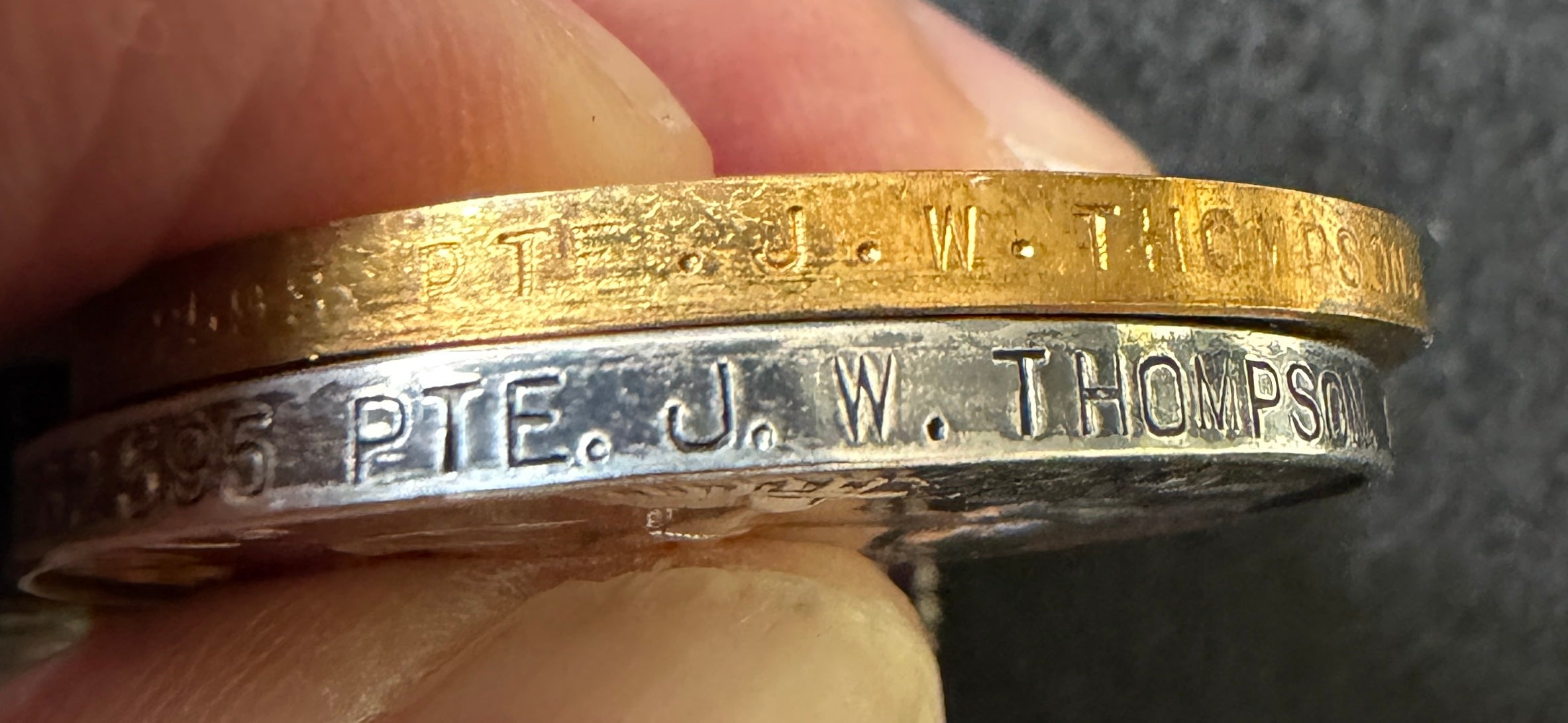 Medal group consisting of British War Medal, Victory Medal and General Service Medal (1918) with ‘Kurdistan’ clasp – awarded to Private JOHN THOMPSON of the 6th (Service) Battalion the Loyal North Lancashire Regiment