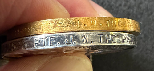 Medal group consisting of British War Medal, Victory Medal and General Service Medal (1918) with ‘Kurdistan’ clasp – awarded to Private JOHN THOMPSON of the 6th (Service) Battalion the Loyal North Lancashire Regiment
