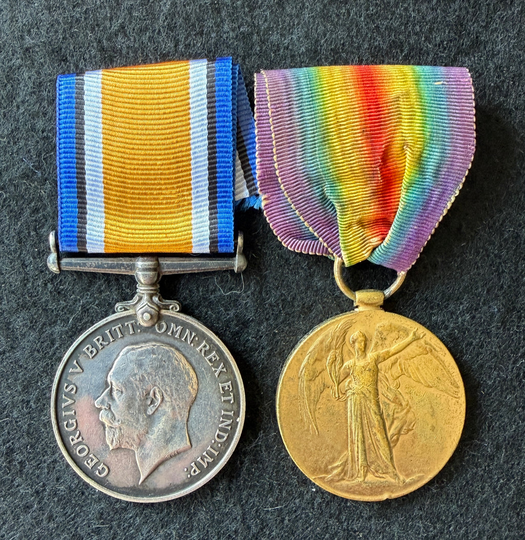 WW1 medal pair – British War Medal & Victory Medal – awarded to HENRY JOHN EAGLAND Royal Navy