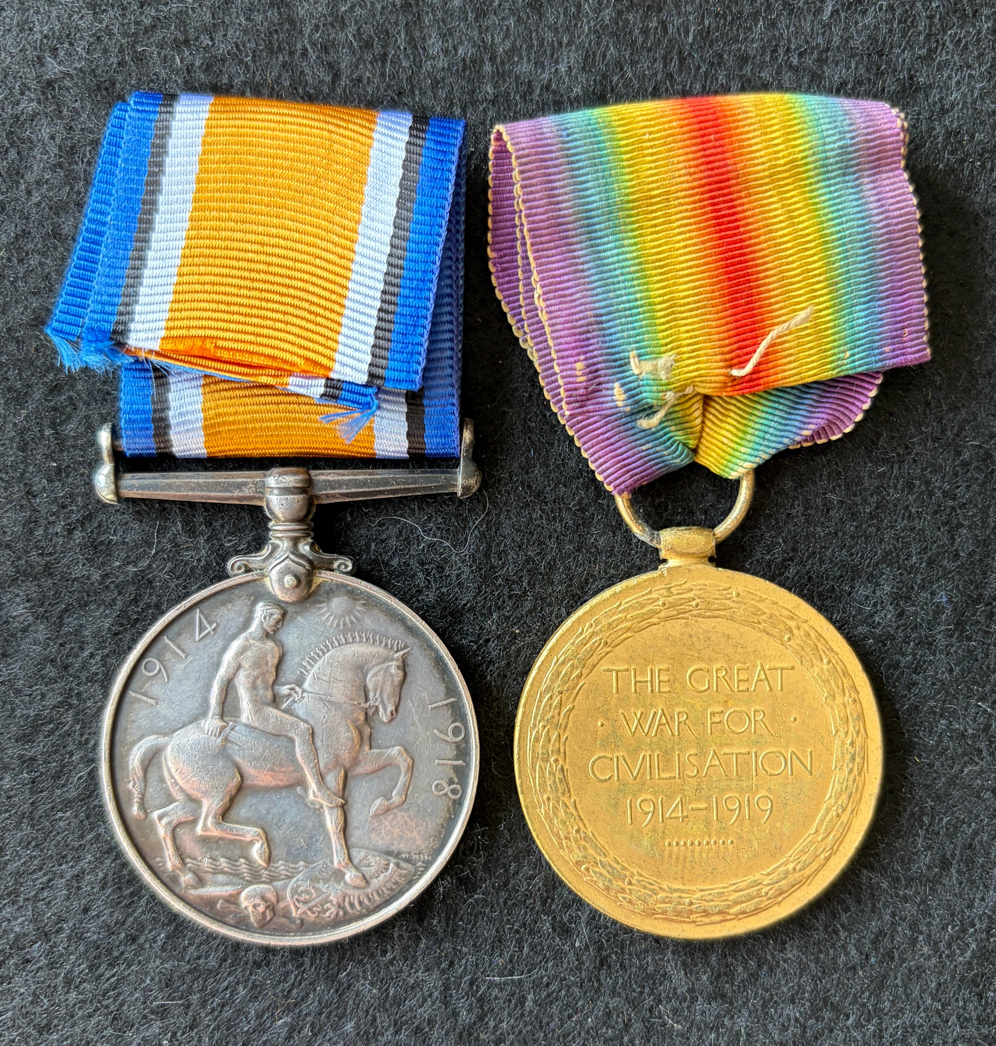 WW1 medal pair – British War Medal & Victory Medal – awarded to HENRY JOHN EAGLAND Royal Navy