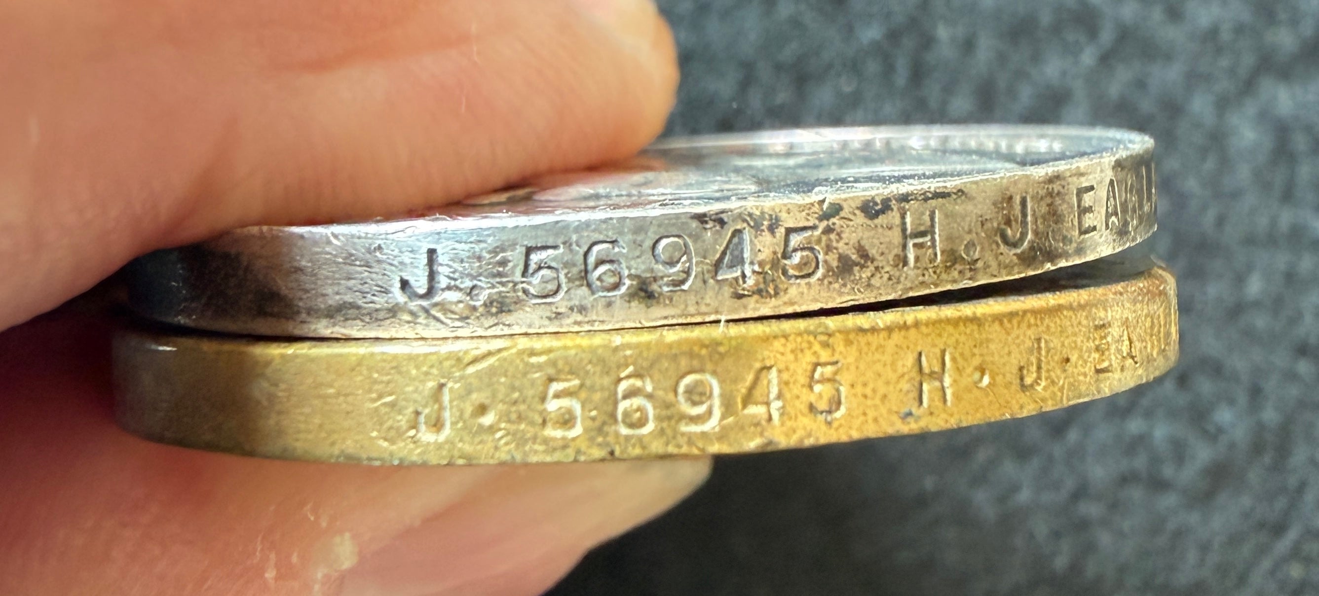 WW1 medal pair – British War Medal & Victory Medal – awarded to HENRY JOHN EAGLAND Royal Navy