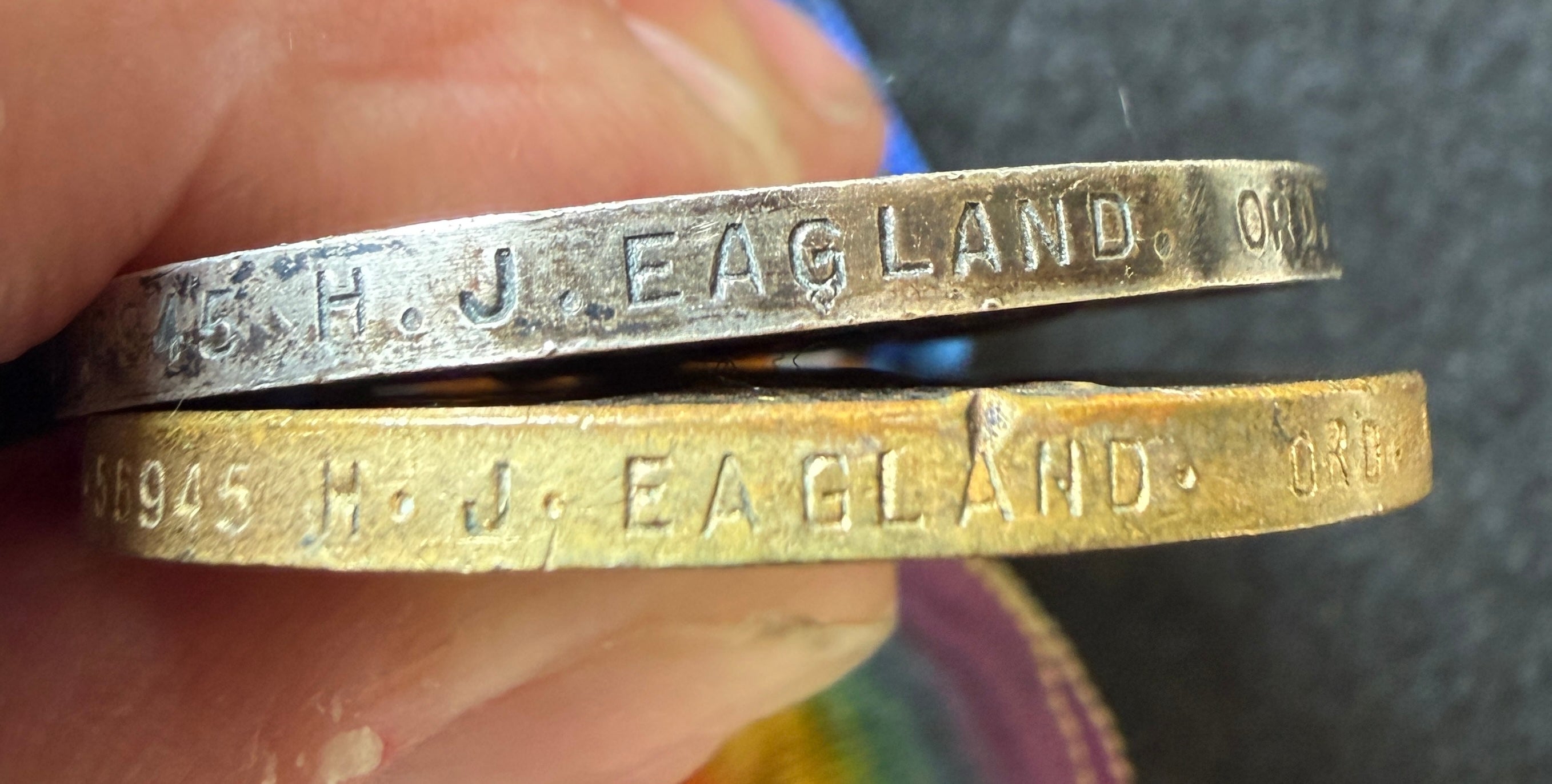 WW1 medal pair – British War Medal & Victory Medal – awarded to HENRY JOHN EAGLAND Royal Navy