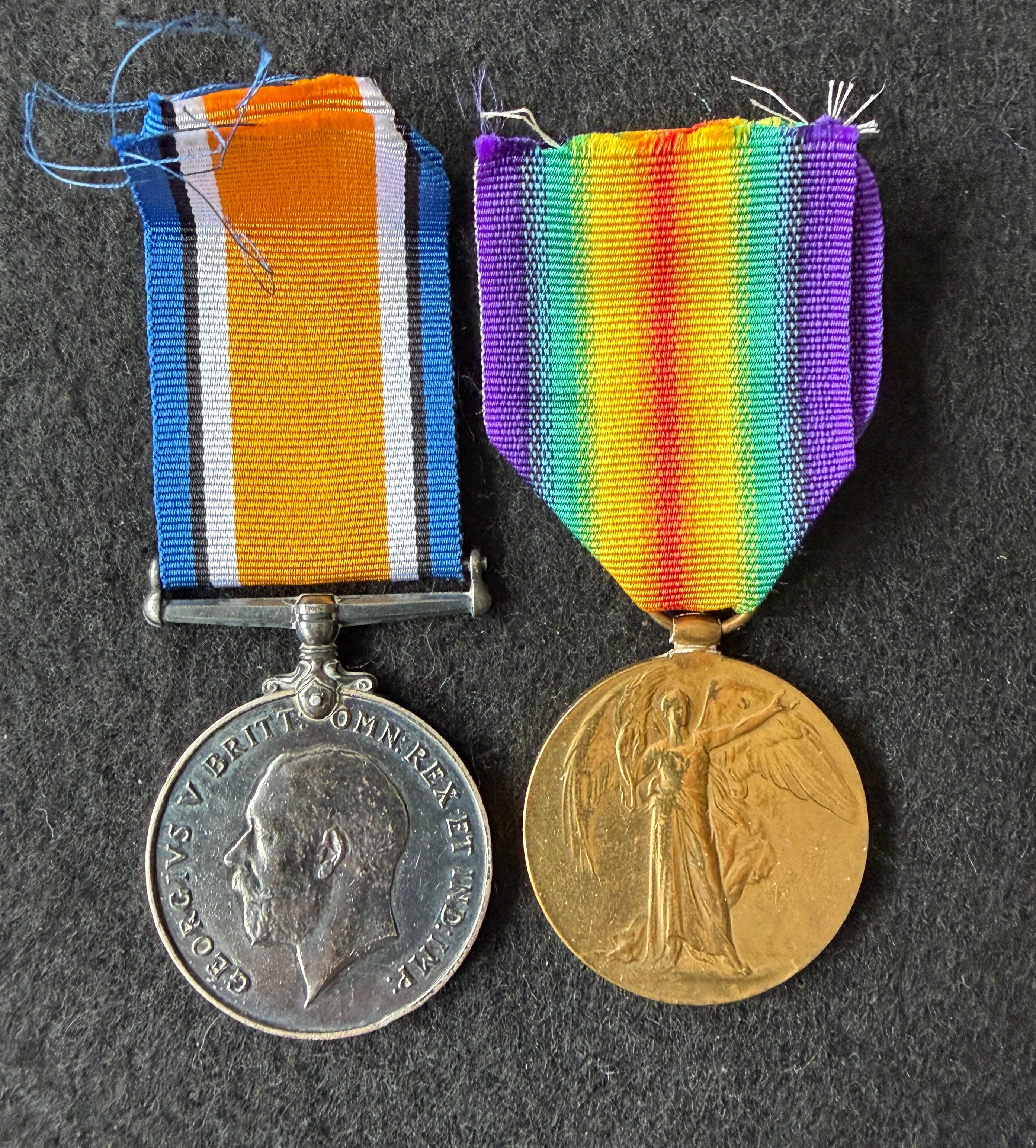 WW1 medal pair – British War Medal & Victory Medal (missing 1914-15 Star) – awarded to JOHN BAKER of the 2nd Battalion South Staffordshire Regiment
