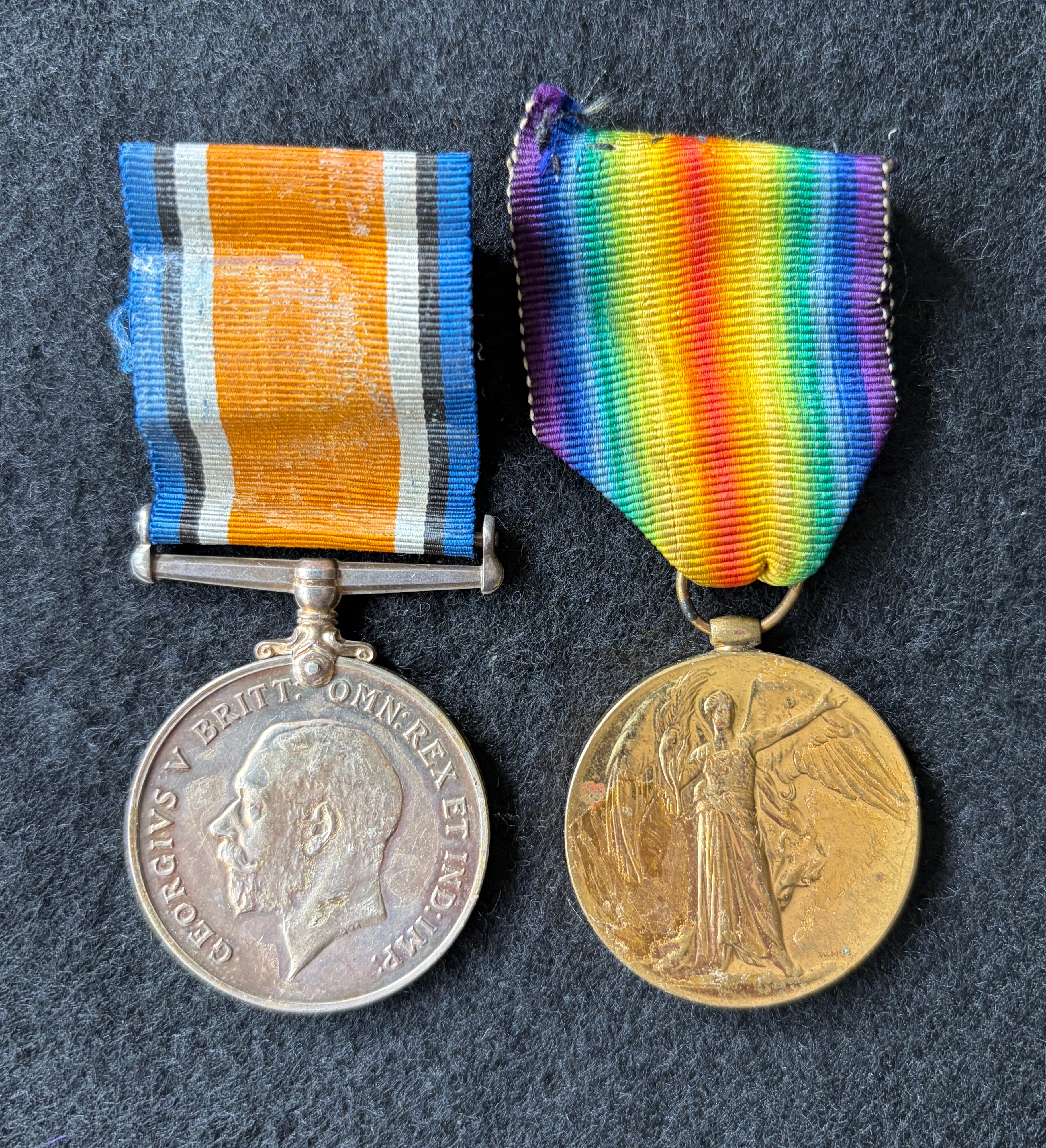 WW1 medal pair – British War Medal & Victory Medal – awarded to JAMES JOHNSTON of the King’s Own Scottish Borderers, later the 296th Coy (Scottish Command) Labour Corps & Royal Scots Fusiliers
