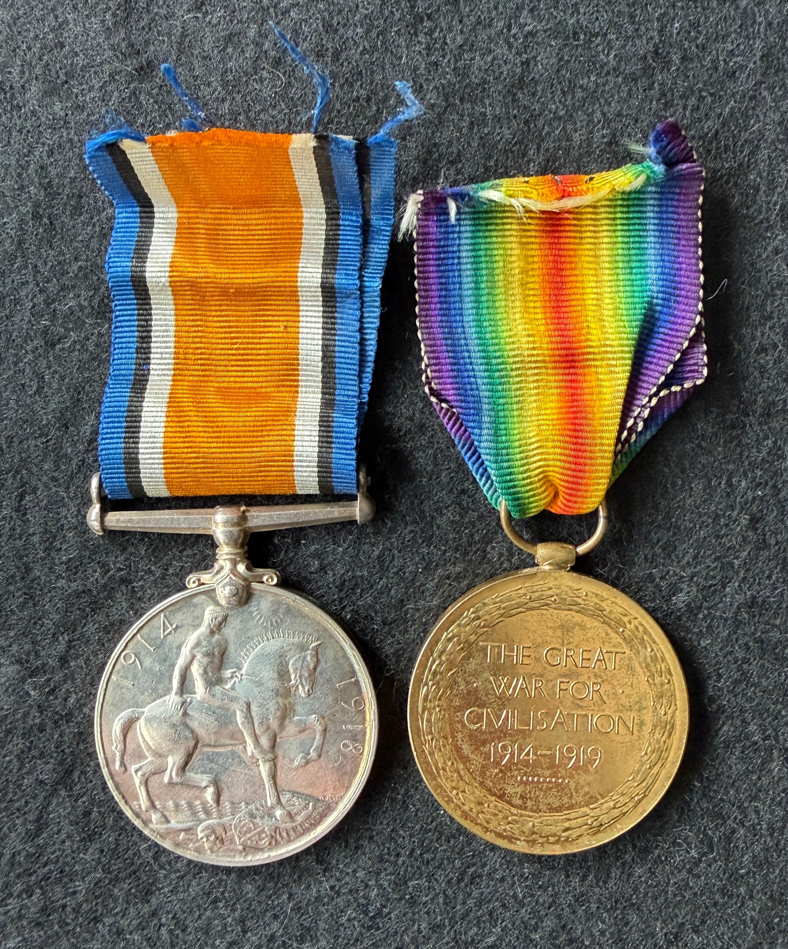 WW1 medal pair – British War Medal & Victory Medal – awarded to JAMES JOHNSTON of the King’s Own Scottish Borderers, later the 296th Coy (Scottish Command) Labour Corps & Royal Scots Fusiliers