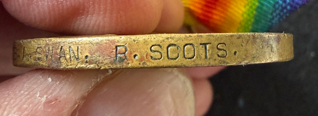 WW1 Victory Medal (Single medal only) – Awarded to Private ANDREW SWAN of the 17th (Service) Battalion Royal Scots, also known as ‘Rosebery’s Bantams’ – Wounded in action