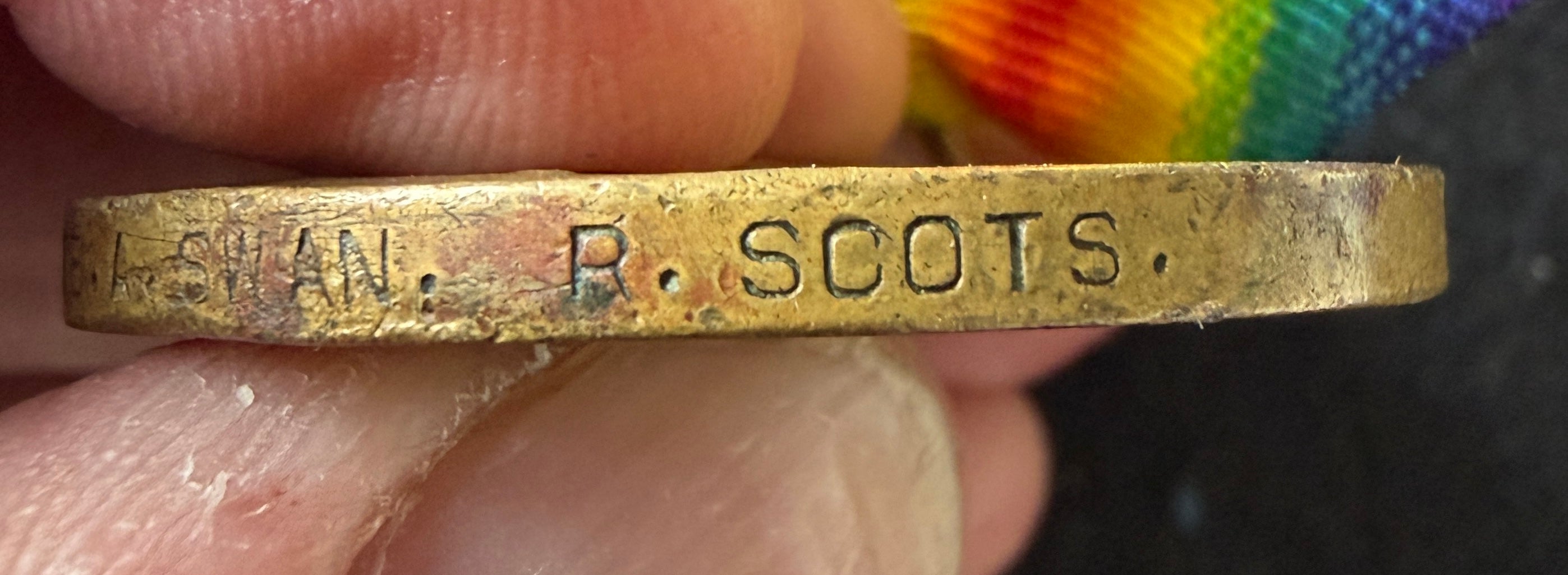 WW1 Victory Medal (Single medal only) – Awarded to Private ANDREW SWAN of the 17th (Service) Battalion Royal Scots, also known as ‘Rosebery’s Bantams’ – Wounded in action