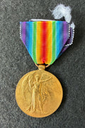 WW1 Victory Medal (Single medal only) – Awarded to Private HERBERT MALCOLM BACON of the Queen’s Regiment (Royal West Surrey), later Labour Corps