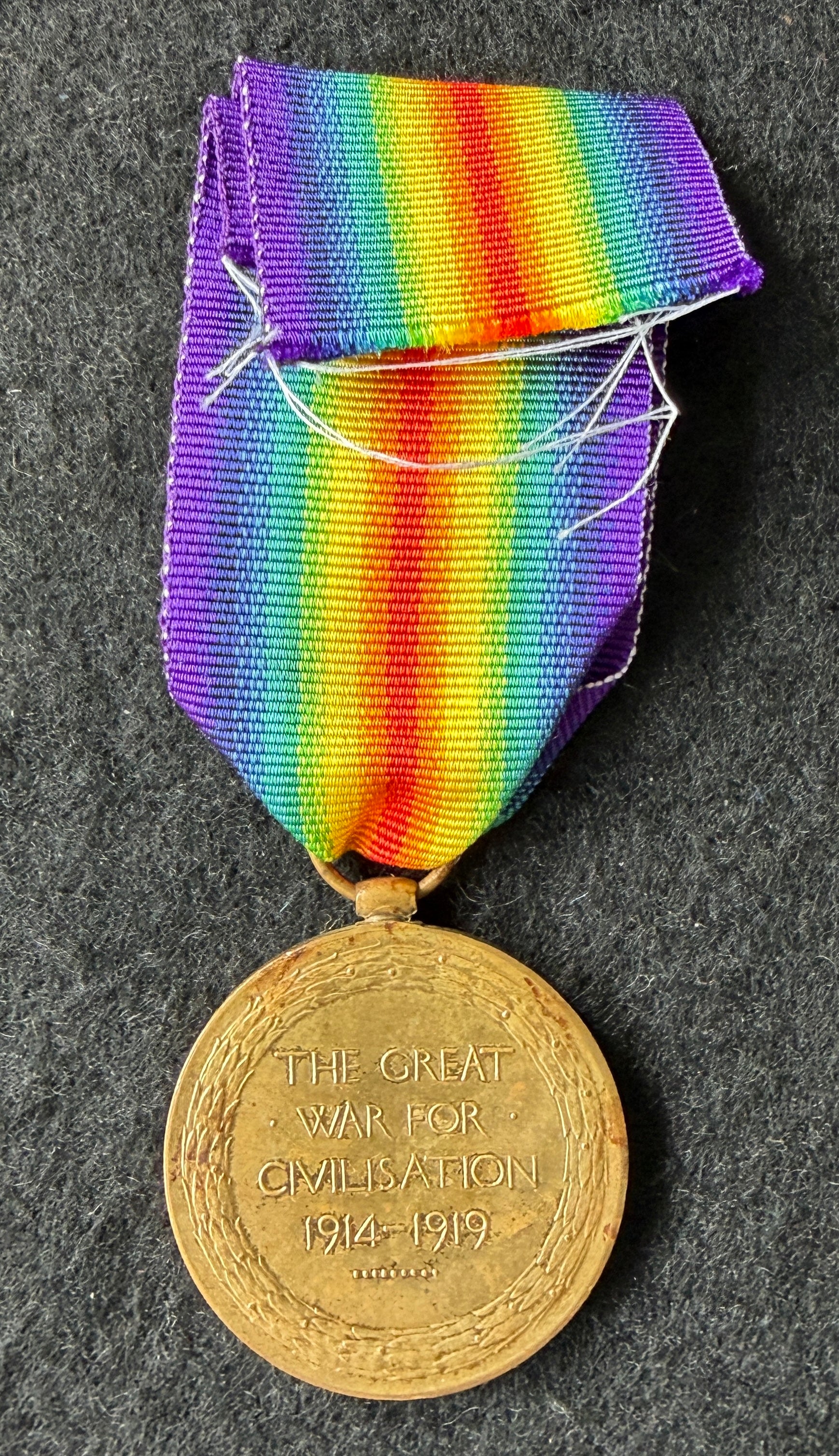 WW1 Victory Medal (Single medal only) – Awarded to Private WILLIAM DUARTE of the 1st and 11th Battalions of the Hampshire Regiment and the 1st Battalion the Devonshire Regiment