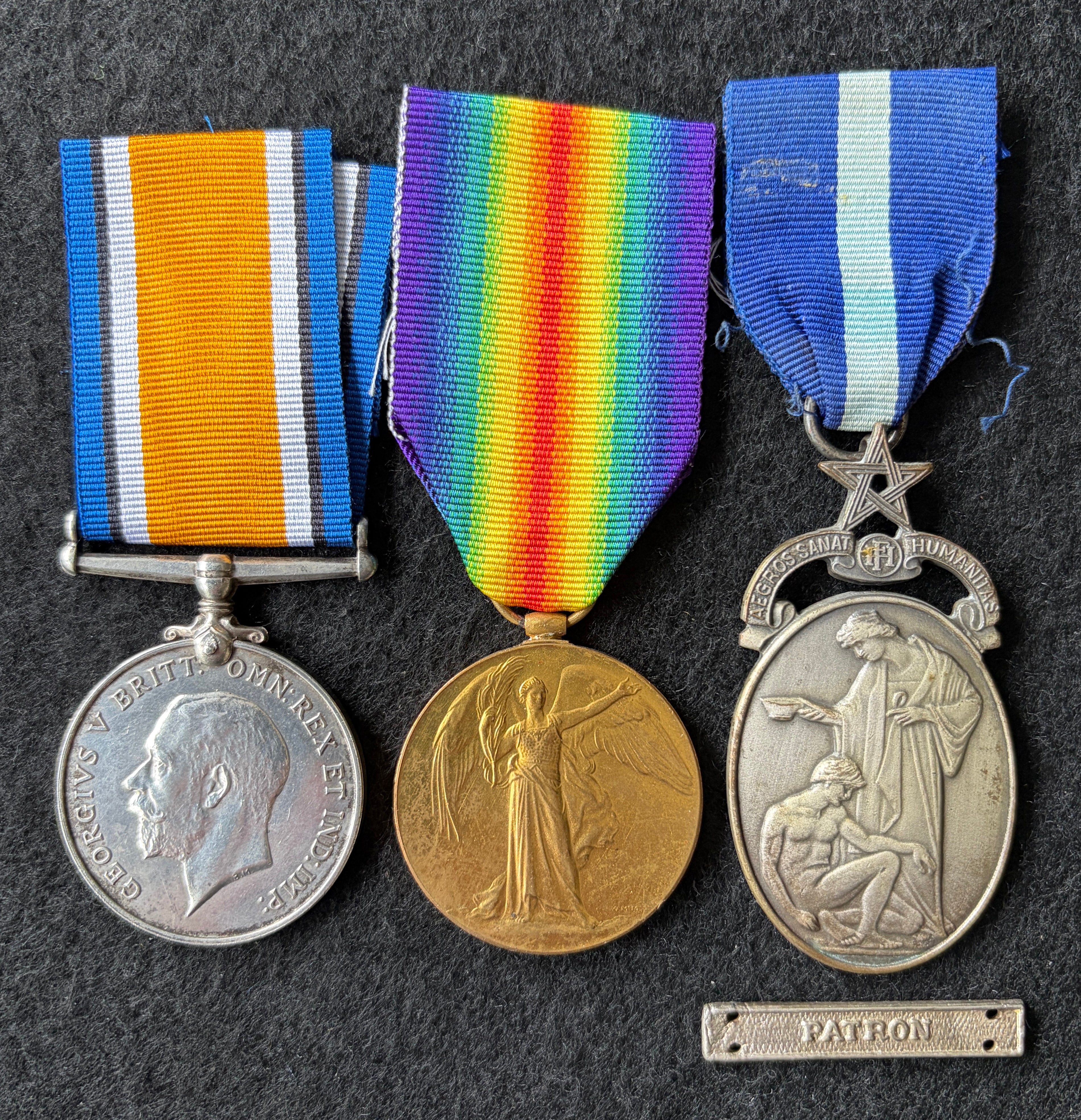 WW1 British War & Victory Medal pair to ARTHUR BRADFORD of the 13th (Service) Battalion Rifle Brigade & Royal Masonic Hospital Patron Lodge Jewel awarded to son DENIS H BRADFORD of the ‘City of London Rifle Lodge’ – ARTHUR subject to gas attack in 1918