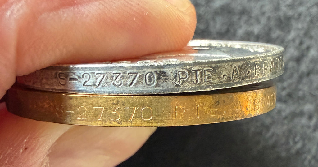 WW1 British War & Victory Medal pair to ARTHUR BRADFORD of the 13th (Service) Battalion Rifle Brigade & Royal Masonic Hospital Patron Lodge Jewel awarded to son DENIS H BRADFORD of the ‘City of London Rifle Lodge’ – ARTHUR subject to gas attack in 1918