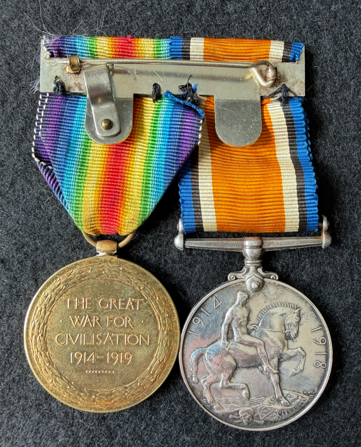 WW1 medal pair - British War Medal & Victory Medal - Awarded to Private S/406066 HARRY CLAUDE ALEXANDER of the Army Service Corps – INTERESTING service history with 3 x infantry regiments and the A.S.C. in Egypt