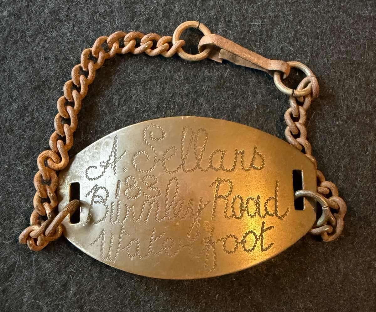 WW1 British War & Victory Medal pair – Awarded to Private ALBERT SELLARS of the 22nd Company the Labour Corps –comes with associated ‘Trench Art’  - A named metal bracelet and brass matchbox holder decorated with inscription ‘A.S’ and ‘YPRES 1918’