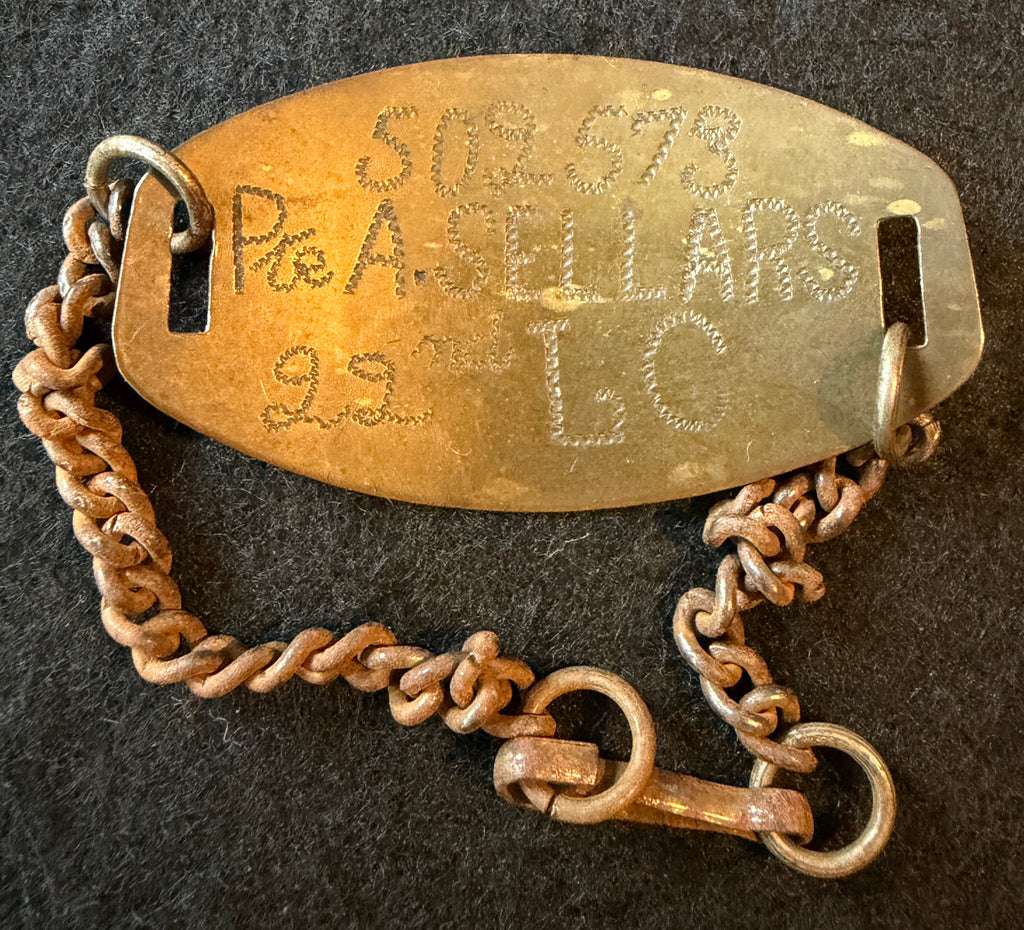 WW1 British War & Victory Medal pair – Awarded to Private ALBERT SELLARS of the 22nd Company the Labour Corps –comes with associated ‘Trench Art’  - A named metal bracelet and brass matchbox holder decorated with inscription ‘A.S’ and ‘YPRES 1918’