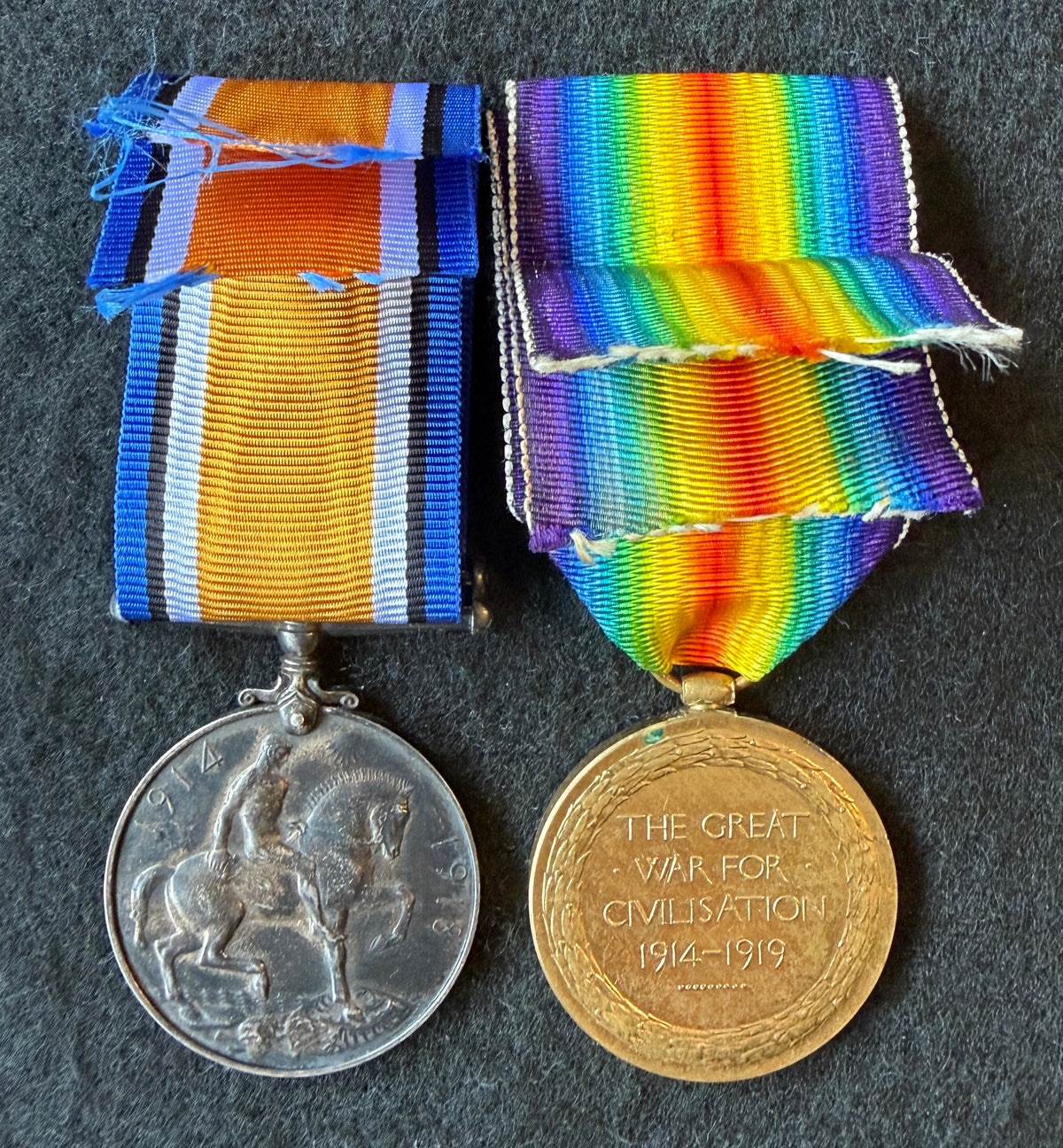 WW1 British War & Victory Medal pair – Awarded to Private ROBERT YATES of the Manchester Regiment, later the Labour Corps – Believed to be 21st (Service) Battalion Manchester Regiment – Wounded in action ‘Passchendaele’ 1917