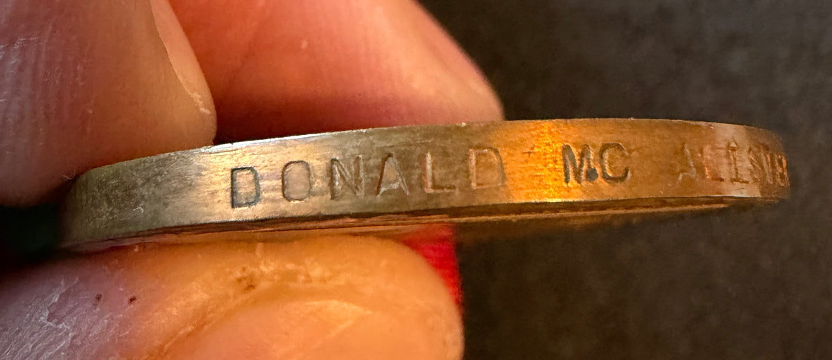 WW1 Mercantile Marine War Medal (single medal only) with original medal envelope – Awarded to DONALD McALISTER – Firth of Forth ‘Trinity House’ Pilot / Admiralty Pilot, Leith near Edinburgh