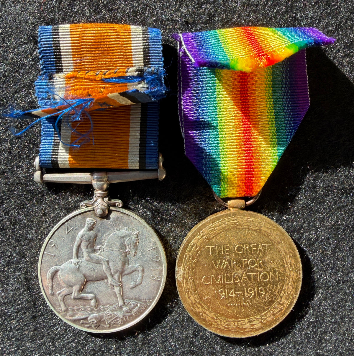 WW1 Medal pair - British War Medal and Victory Medal – Awarded to LOUIS GRAYDON of the 1st Battalion the King’s Own Royal Lancaster Regiment