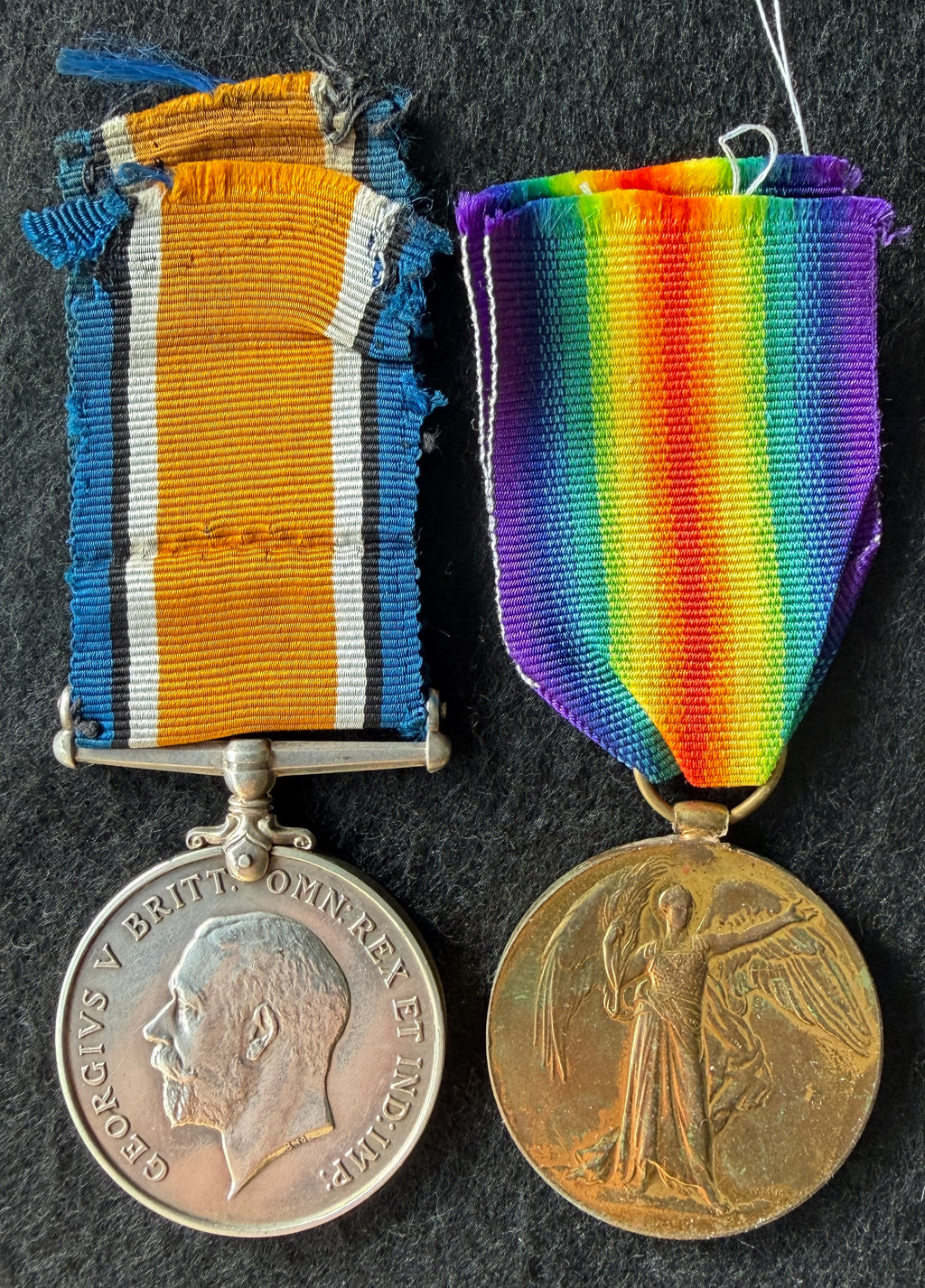 WW1 Medal pair – British War Medal & Victory Medal awarded to ARTHUR HOBSON of the 2/7th (Leeds Rifles) Battalion the Prince of Wales’s Own (West Yorkshire Regiment) & later with the Labour Corps – Wounded in action – BULLACOURT 1917 interest