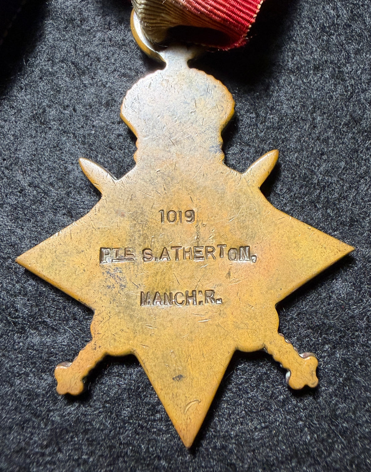 WW1 Medal trio – 1914-15 Star, British War Medal & Victory Medal awarded to SAMUEL ATHERTON - 1/9th (Ashton-under-Lyne) Bn Manchester Regt & 1st Battalion King’s Liverpool Regt – GALLIPOLI – 1 of 3 brothers who served together in the ‘Ashton Territorials’