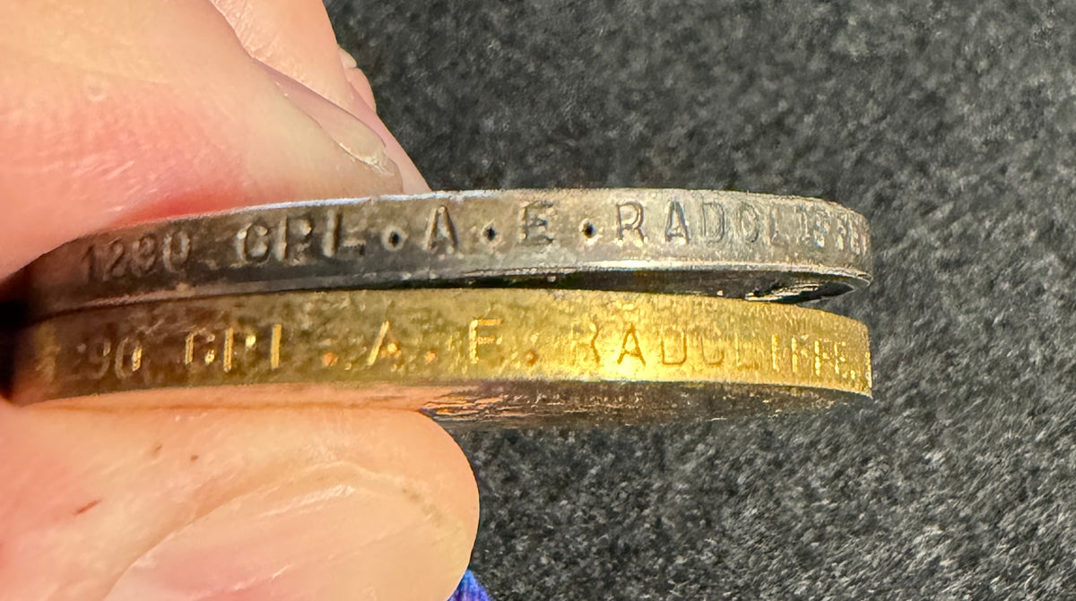 WW1 Medal pair – British War Medal & Victory Medal (missing 1914-15 Star) awarded to Corporal ARTHUR ERNEST RADCLIFFE, 1st Battalion Northumberland Fusiliers – Killed in action 27th March 1916 at ST ELOI, a significant and well publicised action