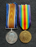 WW1 Medal pair (entitled to trio - 1914-15 Star missing) – British War Medal & Victory Medal awarded to Private J TEES of the 7th Battalion the Cameronians (Scottish Rifles) – Underage soldier – wounded at GALLIPOLI