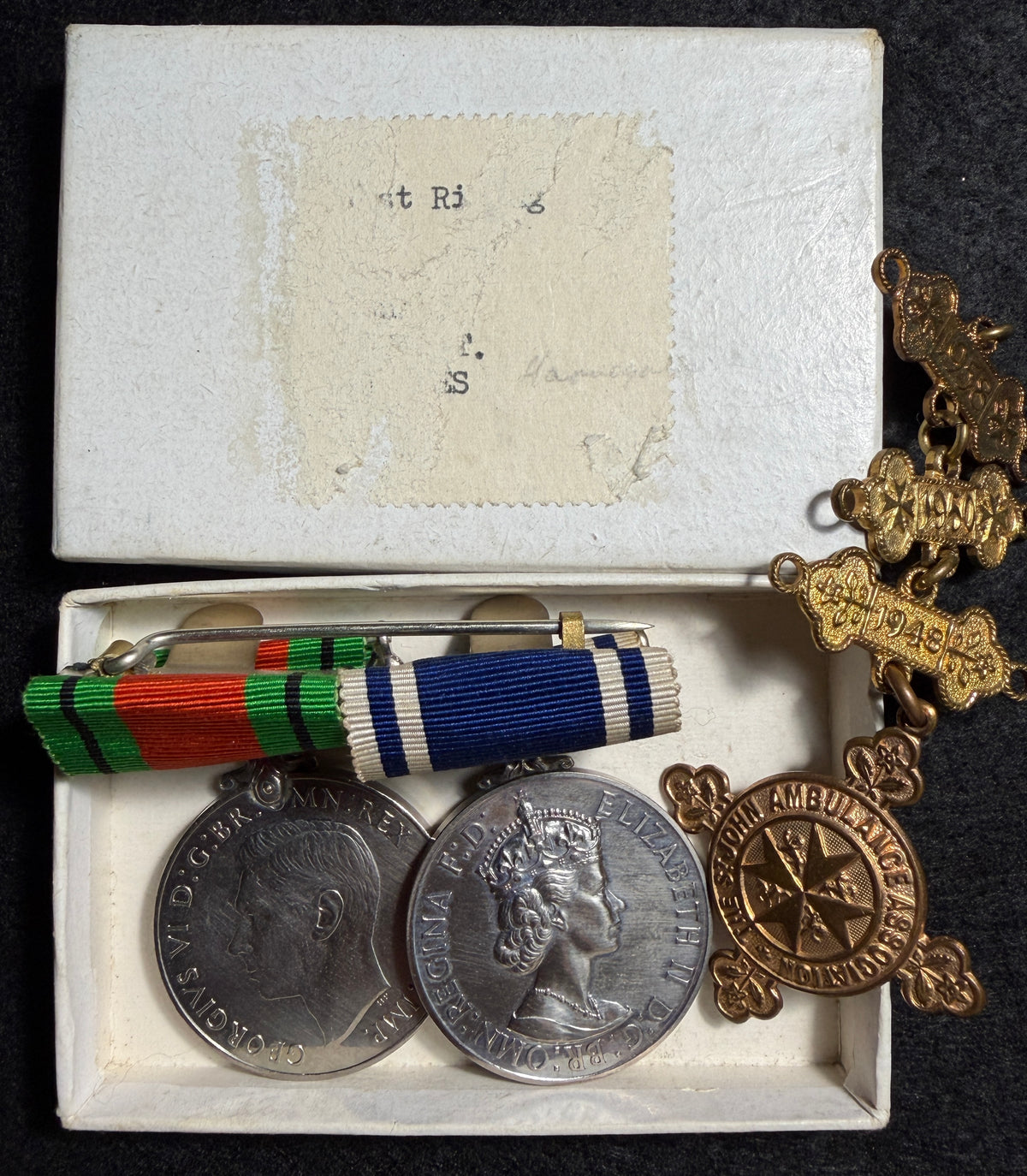 POLICE medal group – Defence Medal, West Riding Constabulary Police Long Service & Good Conduct Medal, St John Ambulance Association Medal + re-examination bars & West Yorkshire Police Retirement Medal awarded to Police Constable DAVID TODD JACQUES