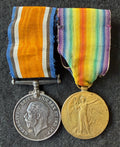 WW1 medal pair – British War Medal and Victory Medal, awarded to Sapper 488485 ABRAHAM ALLPORT - formerly (T)1299 of the Royal Engineers – 2nd (North Midland) Field Company Royal Engineers, later 469th (North Midland) Field Company – ‘Norton Terriers’
