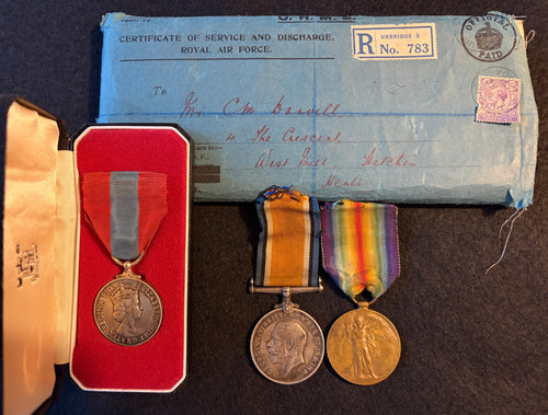 British War, Victory Medal & Imperial Service Medal - CECIL MARTIN DARVILL – ‘STOKER’ in the Royal Navy, Royal Air Force & Air Ministry + original service records - Served on HMS SPORTIVE in BLACK SEA operations, including EVACUATION FROM ODESSA 1920