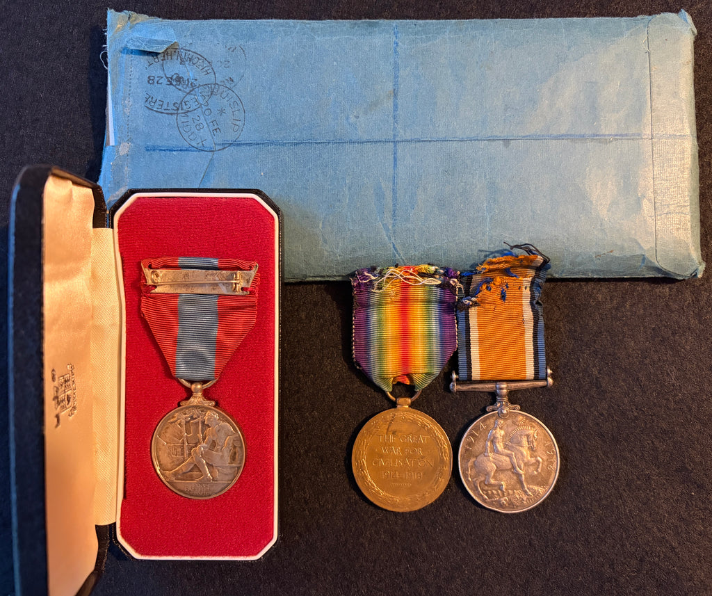 British War, Victory Medal & Imperial Service Medal - CECIL MARTIN DARVILL – ‘STOKER’ in the Royal Navy, Royal Air Force & Air Ministry + original service records - Served on HMS SPORTIVE in BLACK SEA operations, including EVACUATION FROM ODESSA 1920
