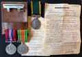 Interesting Territorial Army (T.A.) medal group – Defence Medal, War Medal 1939-45 and Efficiency Medal (Territorial) awarded to Gunner RICHARD MUNDAY of the Royal Artillery – with interesting document relating to recipients medal entitlement