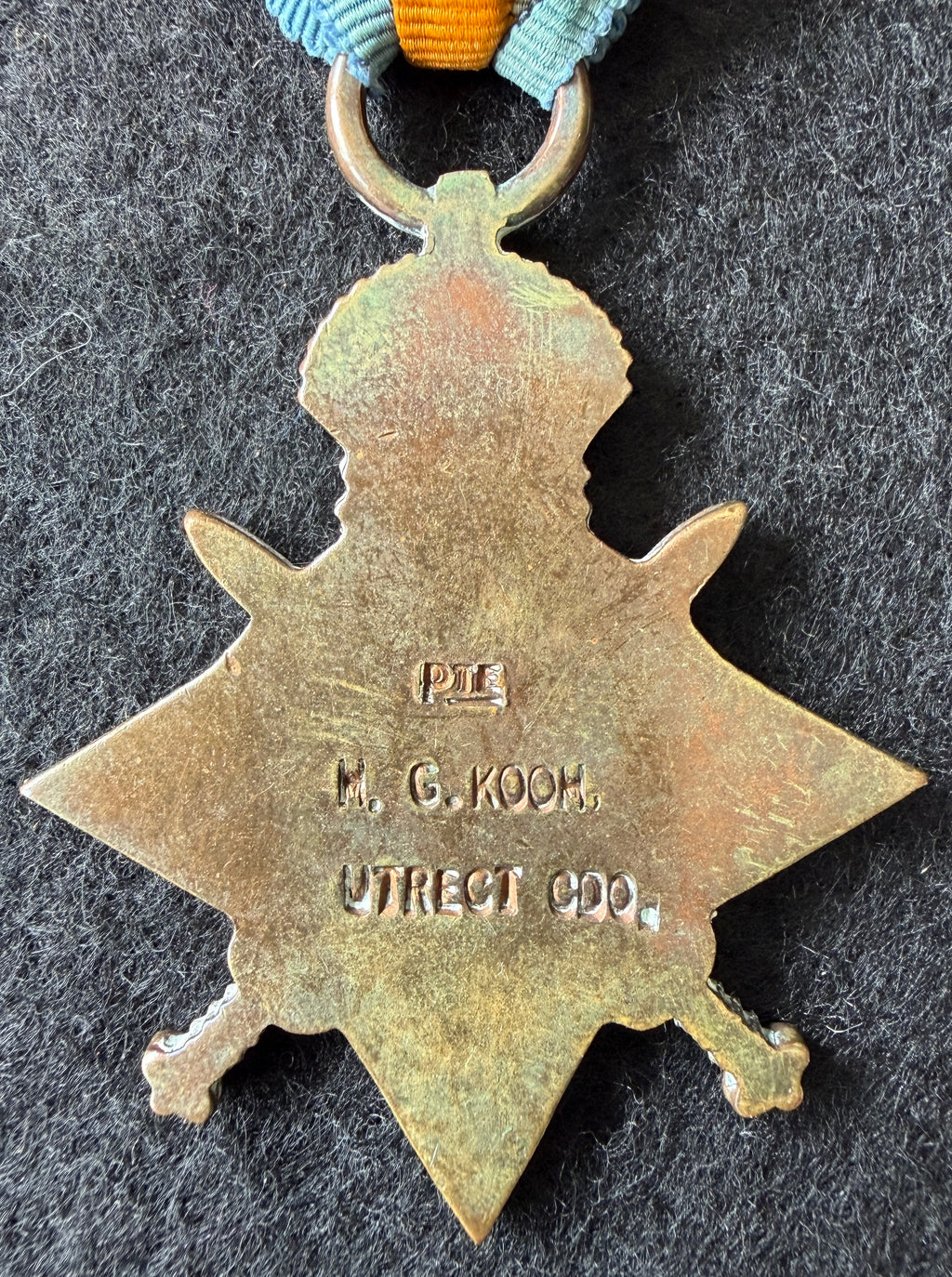 WW1 medal trio – 1914-15 Star, British War Medal & Victory Medal (South African – Bilingual) – awarded to H G KOCH of the Utrecht Commando – ‘Maritz Rebellion’ & German South West Africa