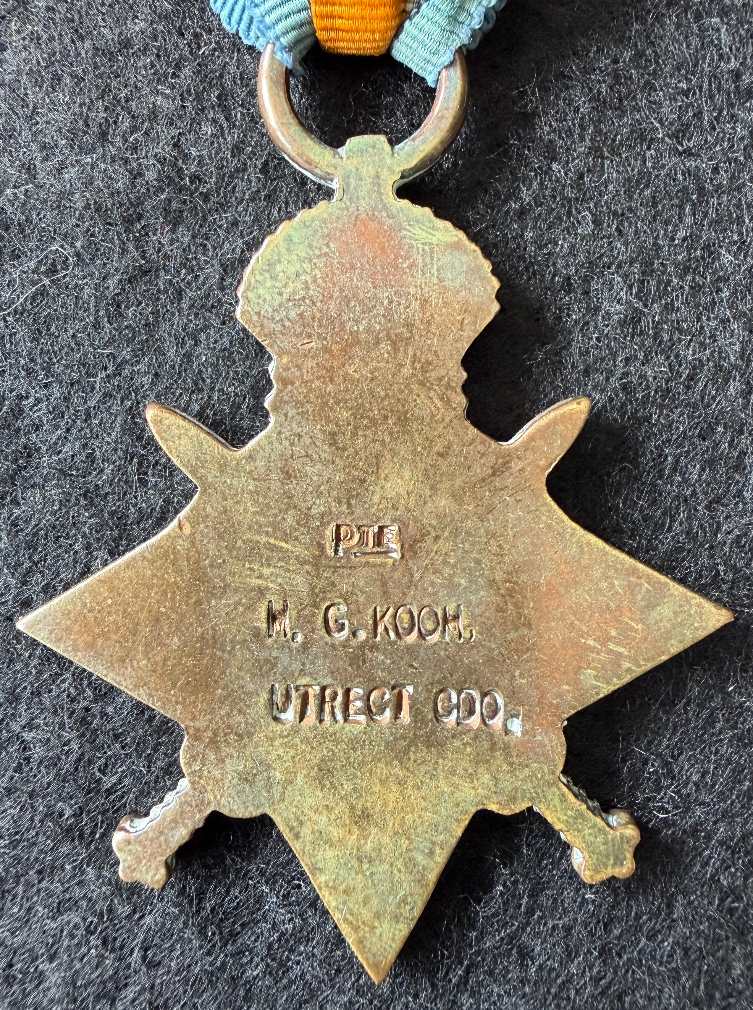 WW1 medal trio – 1914-15 Star, British War Medal & Victory Medal (South African – Bilingual) – awarded to H G KOCH of the Utrecht Commando – ‘Maritz Rebellion’ & German South West Africa