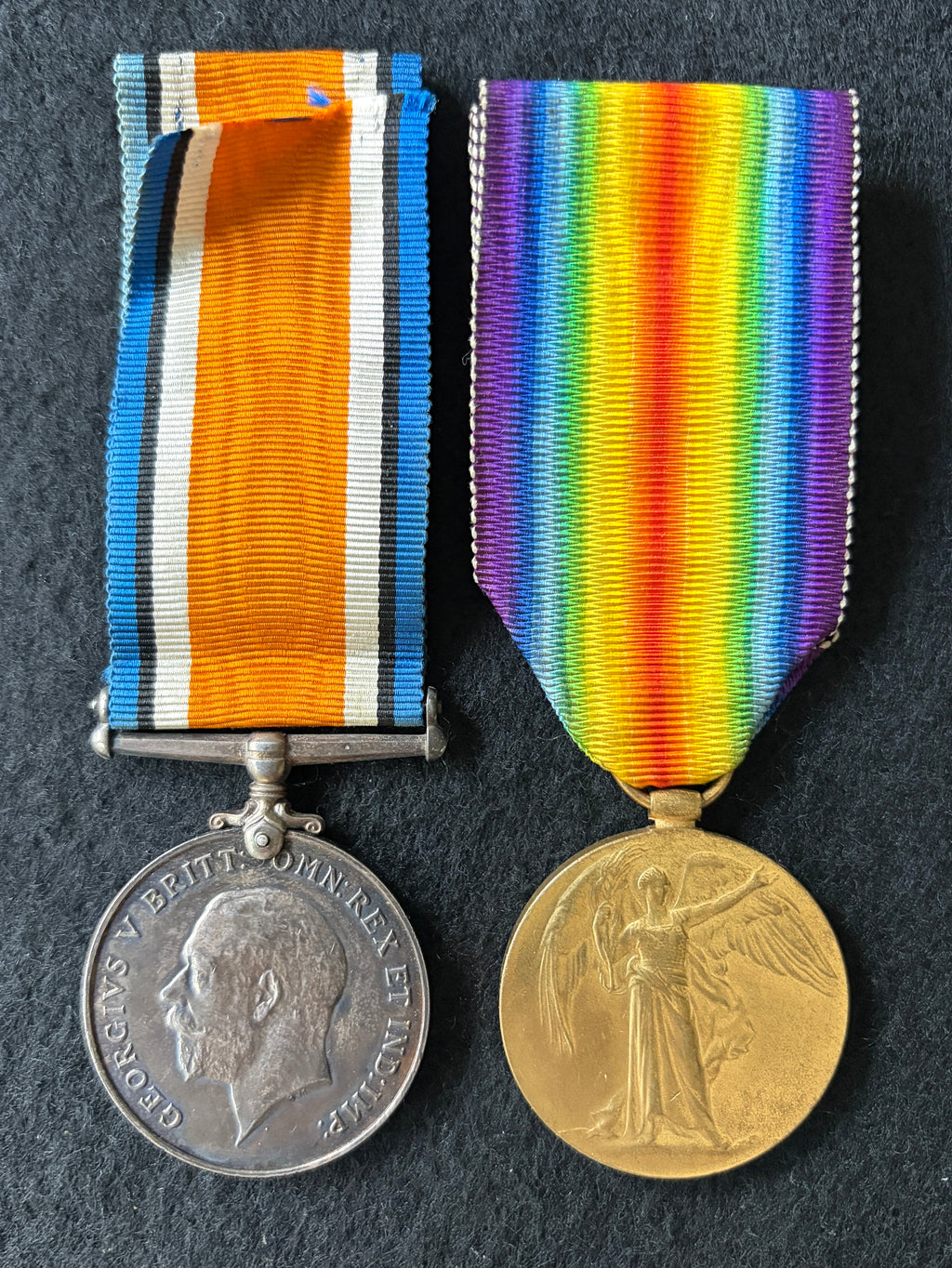 WW1 Medal Pair – British War Medal and Victory Medal – Awarded to ROWLAND D H PARKS – Gloucestershire Regiment & Royal Engineers