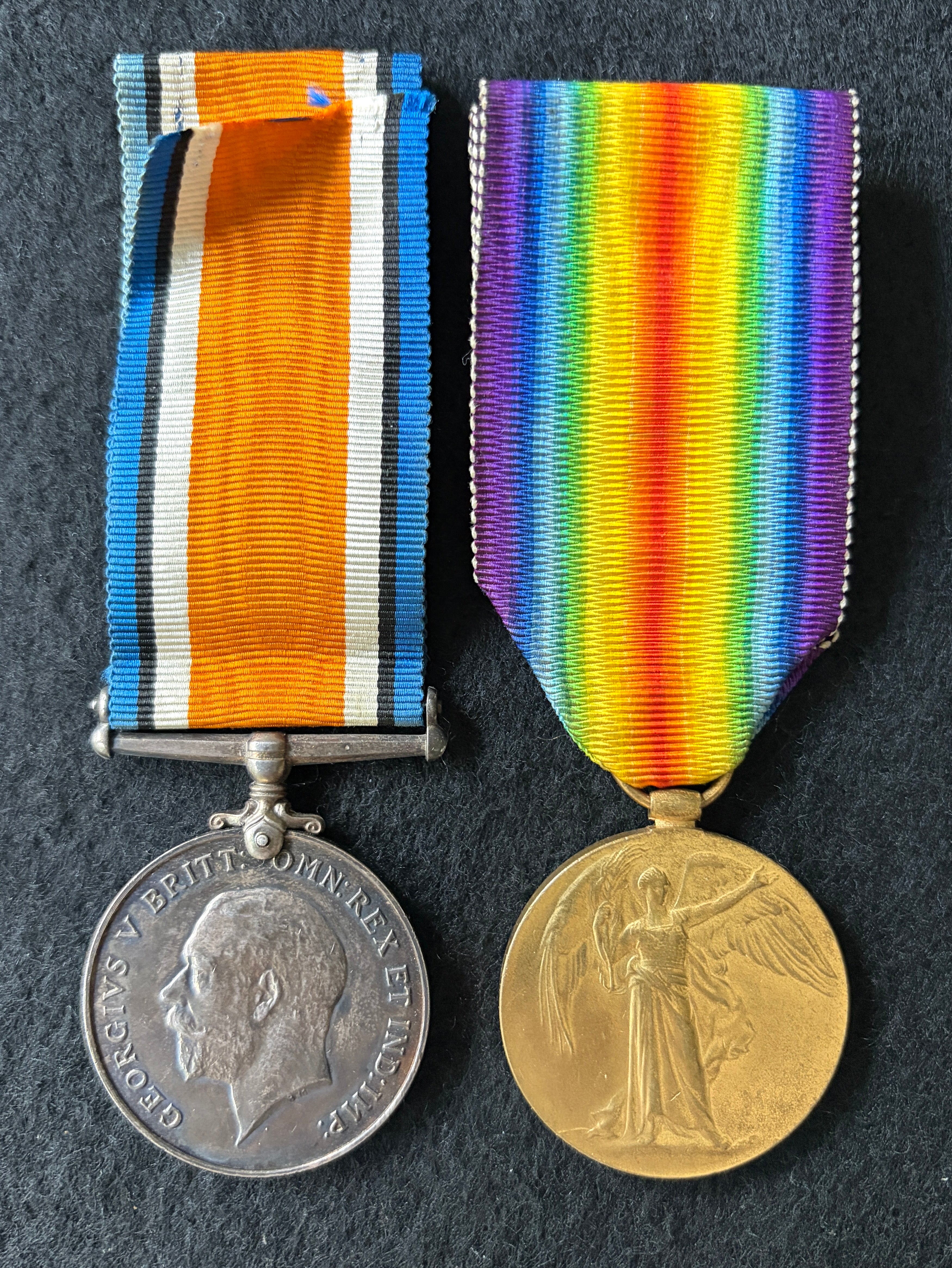 WW1 Medal Pair – British War Medal and Victory Medal – Awarded to ROWLAND D H PARKS – Gloucestershire Regiment & Royal Engineers