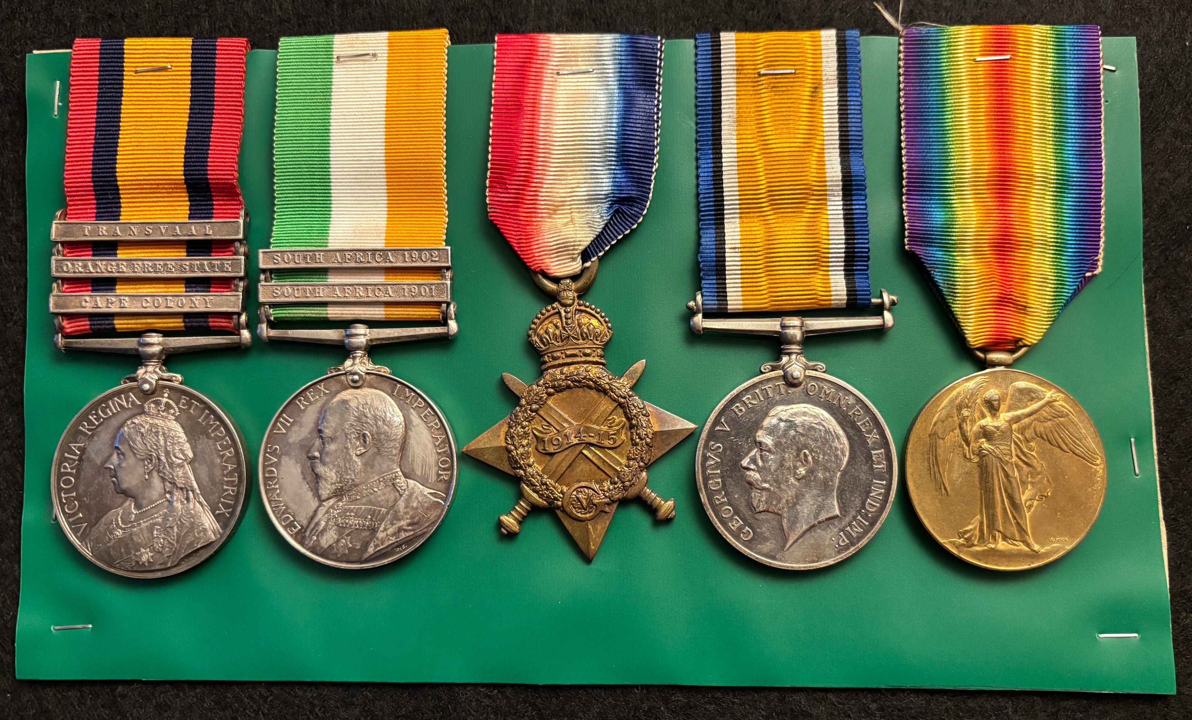 Boer War & WW1 x 5 medal group – Queen’s South Africa Medal, King’s South Africa Medal, 1914-15 Star, British War Medal & Victory Medal - FREDERICK PHILLIPS – King’s Shropshire Light Infantry & Somerset Light Infantry – Died of disease February 1919