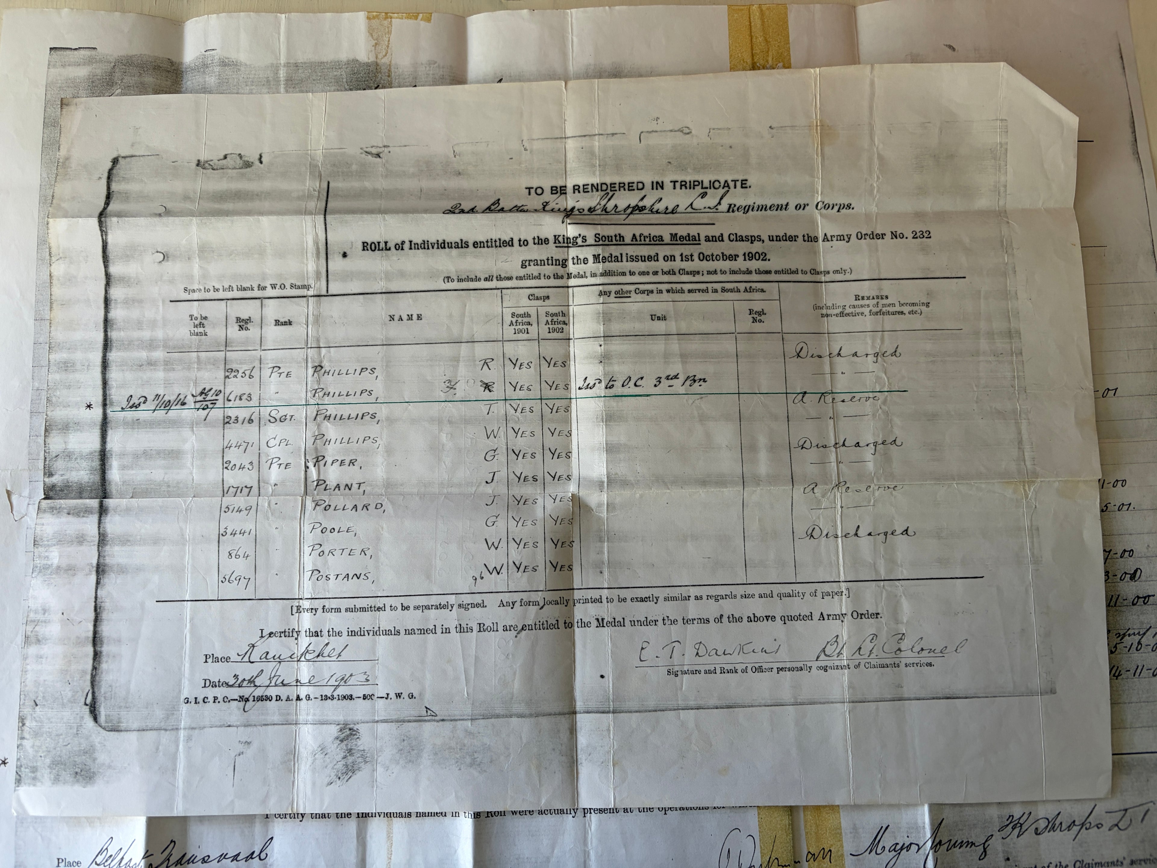 Boer War & WW1 x 5 medal group – Queen’s South Africa Medal, King’s South Africa Medal, 1914-15 Star, British War Medal & Victory Medal - FREDERICK PHILLIPS – King’s Shropshire Light Infantry & Somerset Light Infantry – Died of disease February 1919