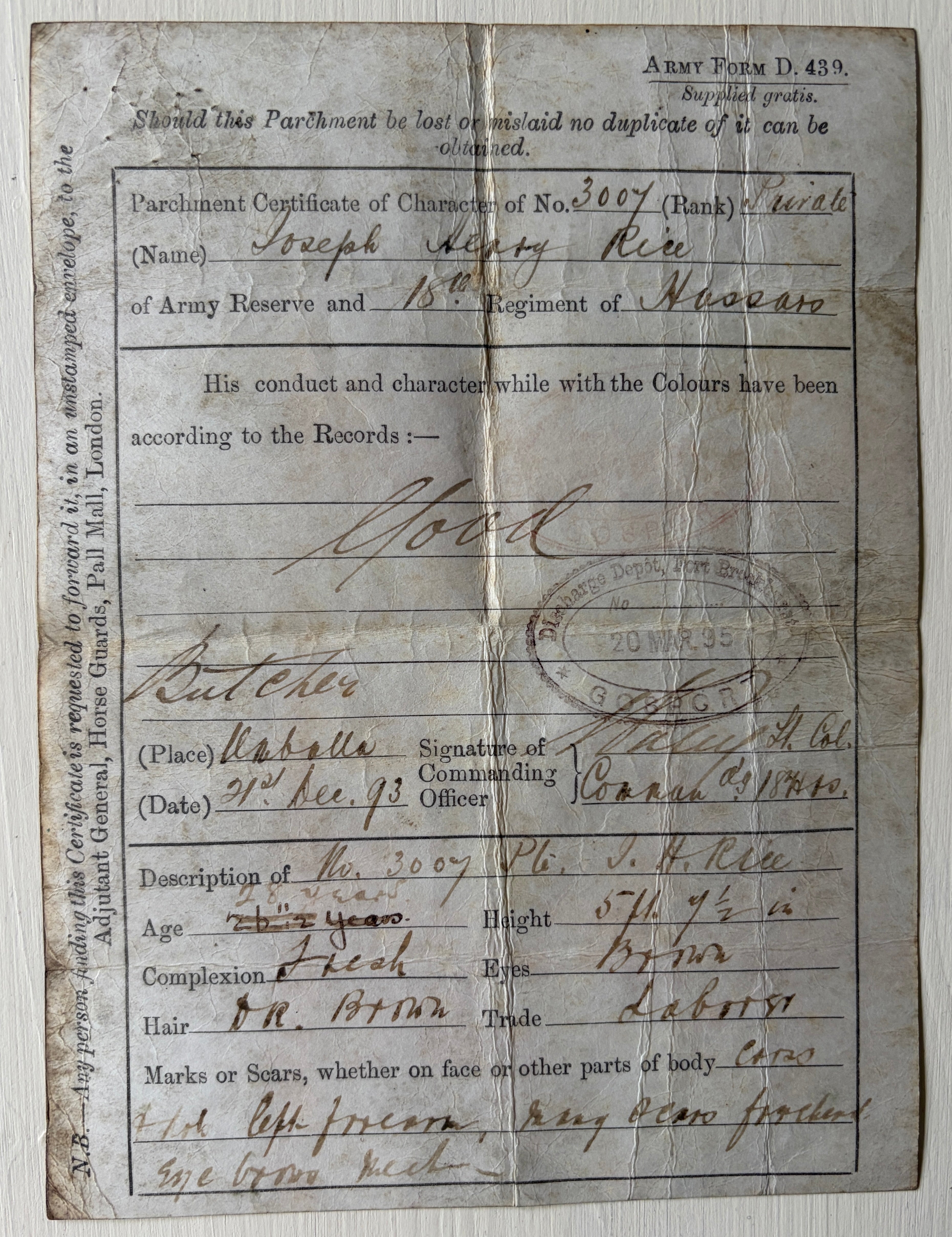 Very rare Victorian era father & son military archive – 5x original documents + 3x photographs relating to JOSEPH RICE 10th Regiment of Foot (North Lincolnshire - Indian Mutiny 1857 - in action at Lucknow) & JOSEPH HENRY RICE 18th Hussars.