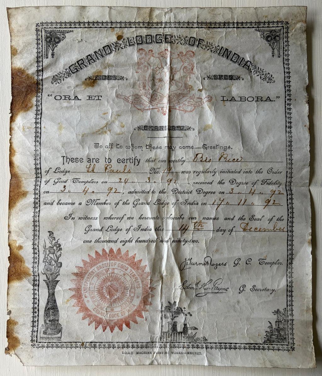 Very rare Victorian era father & son military archive – 5x original documents + 3x photographs relating to JOSEPH RICE 10th Regiment of Foot (North Lincolnshire - Indian Mutiny 1857 - in action at Lucknow) & JOSEPH HENRY RICE 18th Hussars.